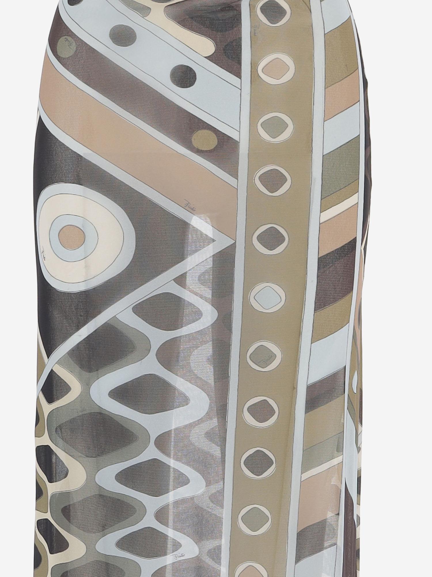 GONNA LUNGA IN SETA CON STAMPA VIVARA 6HJW016H849 016 EMILIO PUCCI 