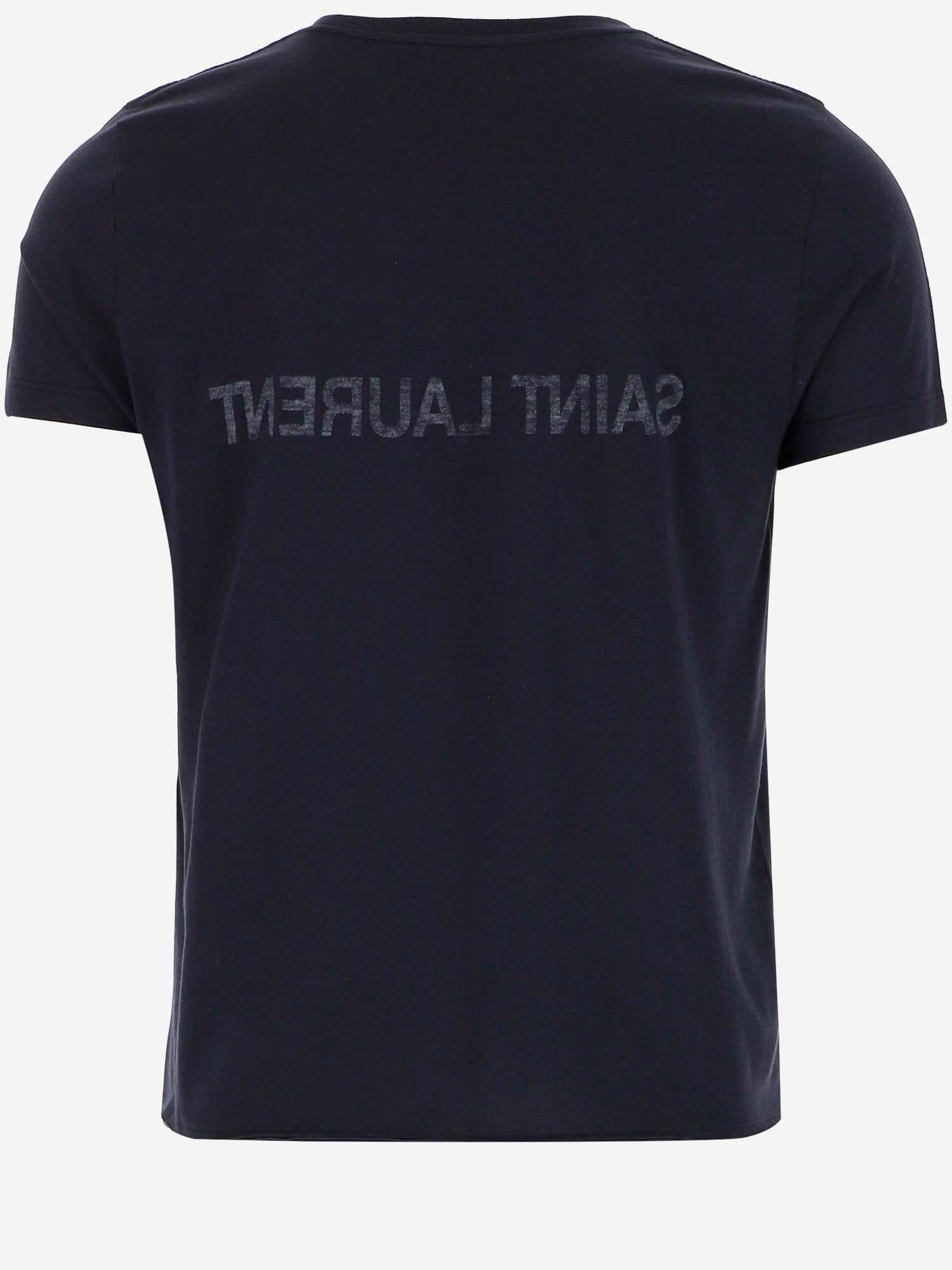 T-SHIRT IN COTONE CON LOGO 663278 Y37AW4145 SAINT LAURENT 