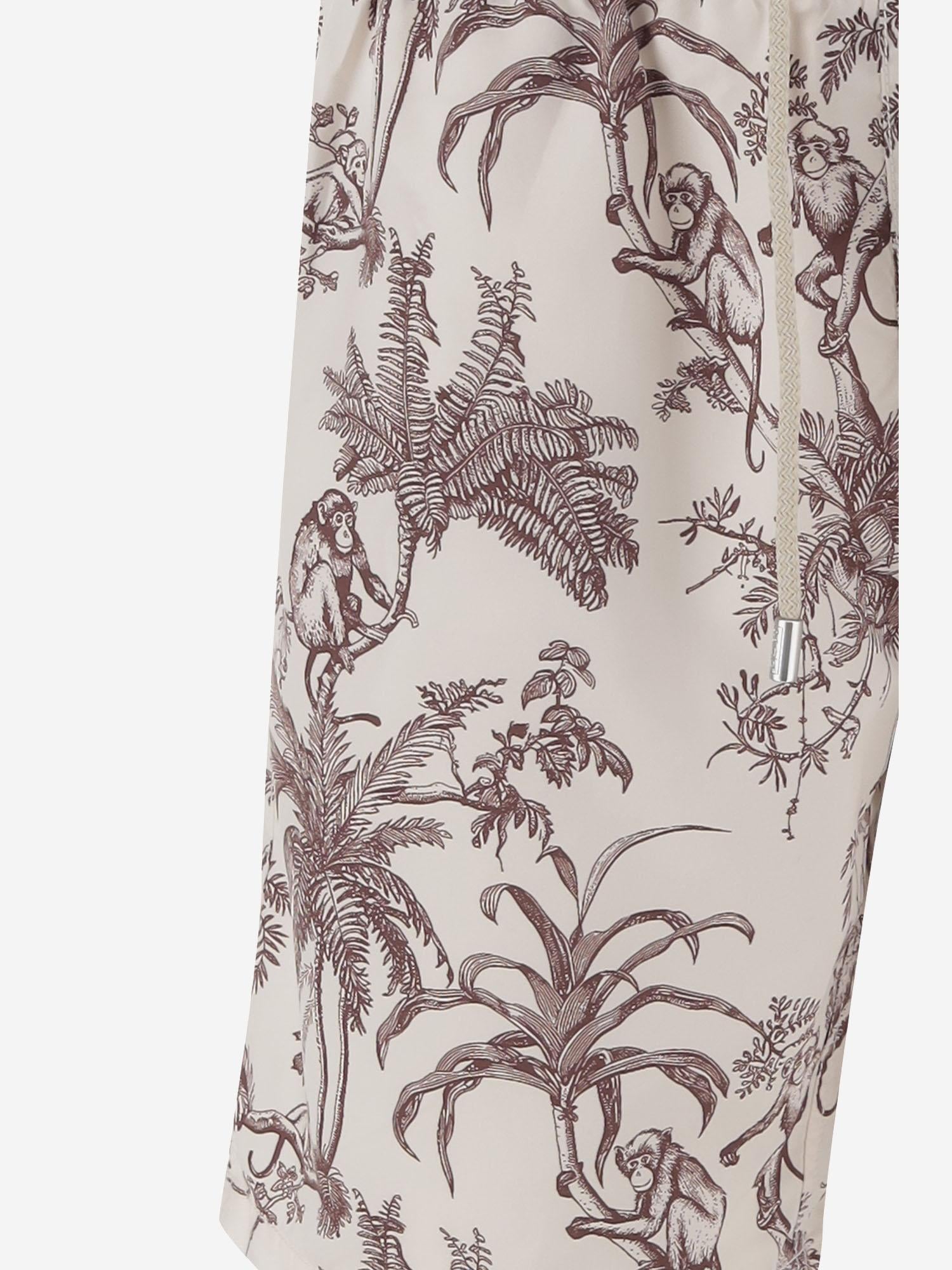 SHORTS DA BAGNO IN NYLON CON STAMPA TROPICALE GUS0010 01543L MC2 SAINT BARTH 