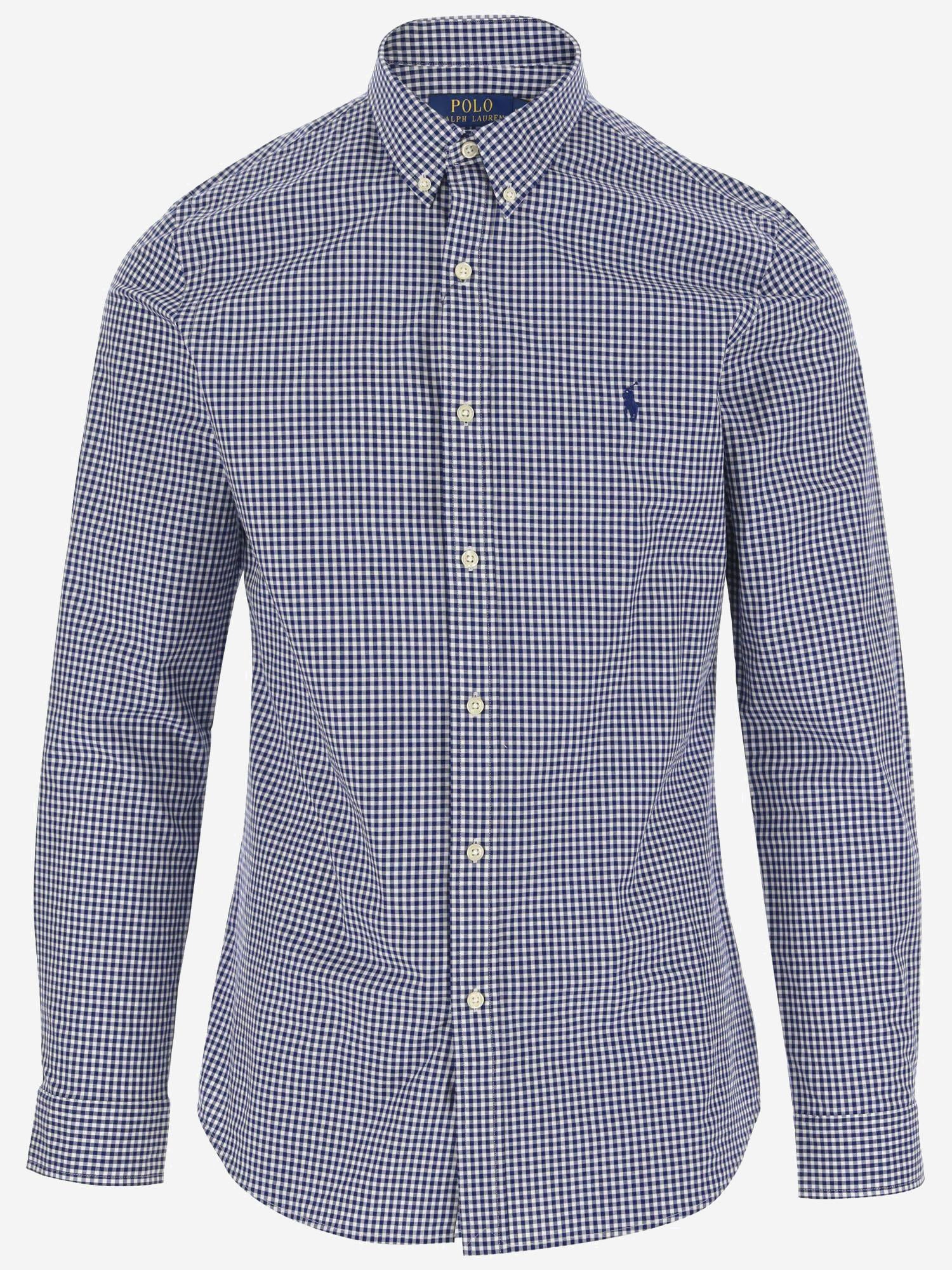 CAMICIA IN COTONE STRETCH CON MOTIVO A QUADRI 710929347 019 POLO RALPH LAUREN 