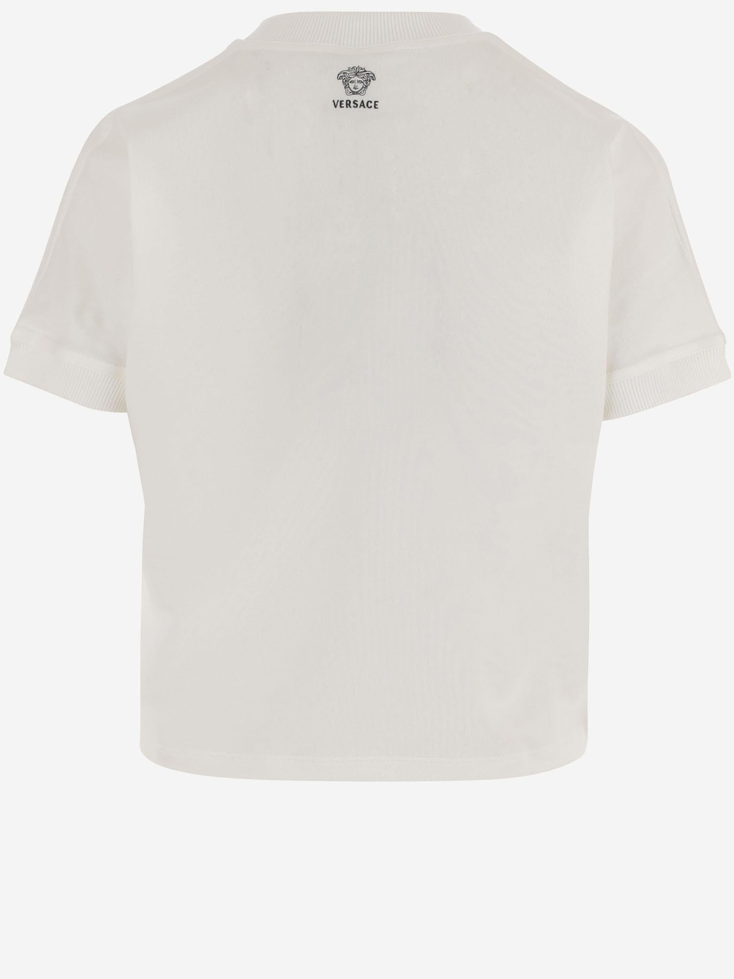 T-SHIRT IN COTONE STRETCH IN LOGO 1023694 1A178881W000 VERSACE 