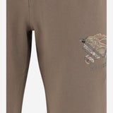 PANTALONI IN COTONE CON APPLICAZIONE CHECK 8116096 CLAY BROWN BURBERRY 