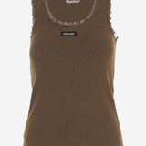 CANOTTA IN COTONE CON LOGO MT2205 19DFF0324 MIU MIU 