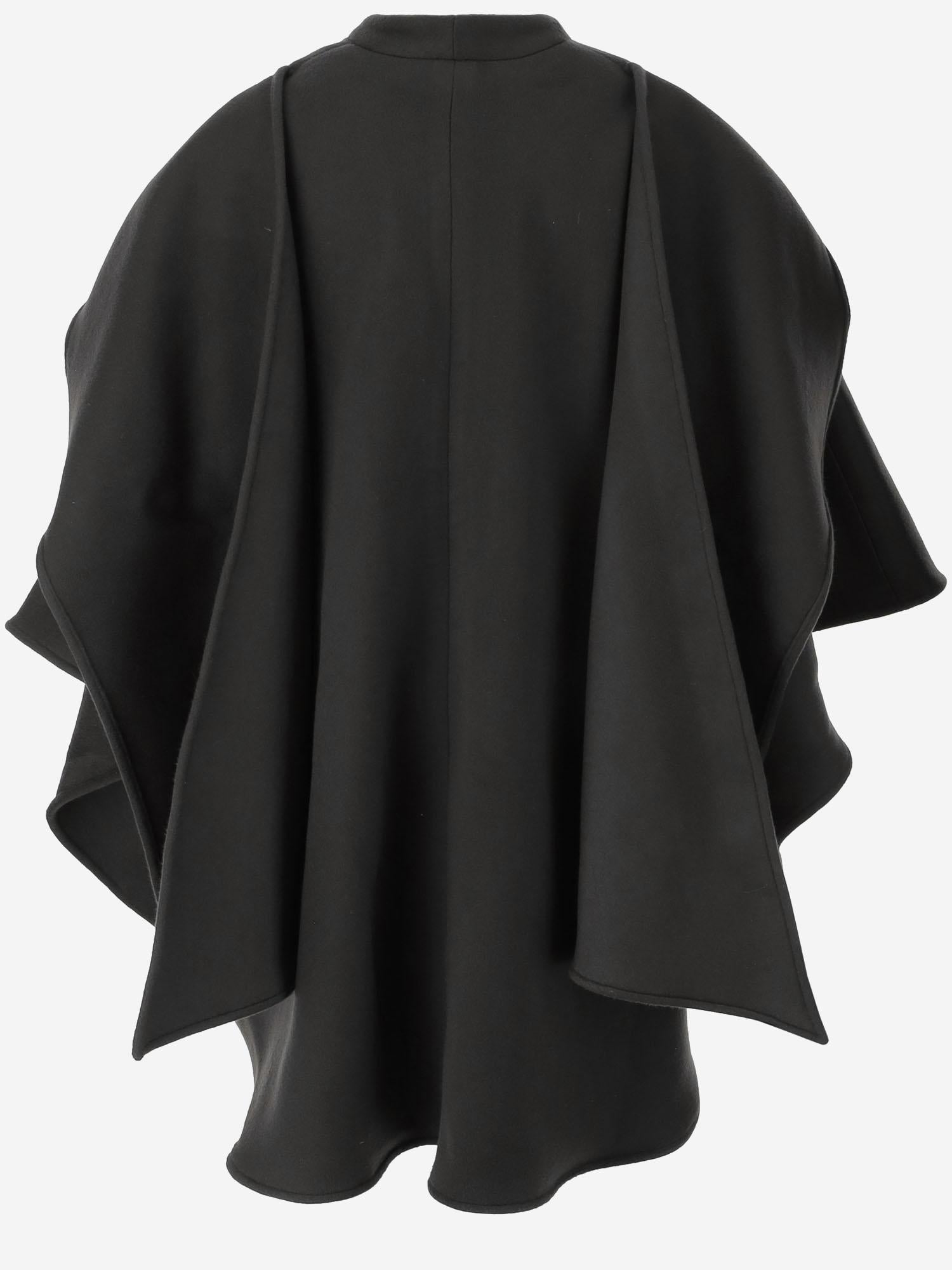 CAPPA IN LANA E CASHMERE CON TASCHINI A FILETTO C008 DFWOBLACK NICCOLO PASQUALETTI 