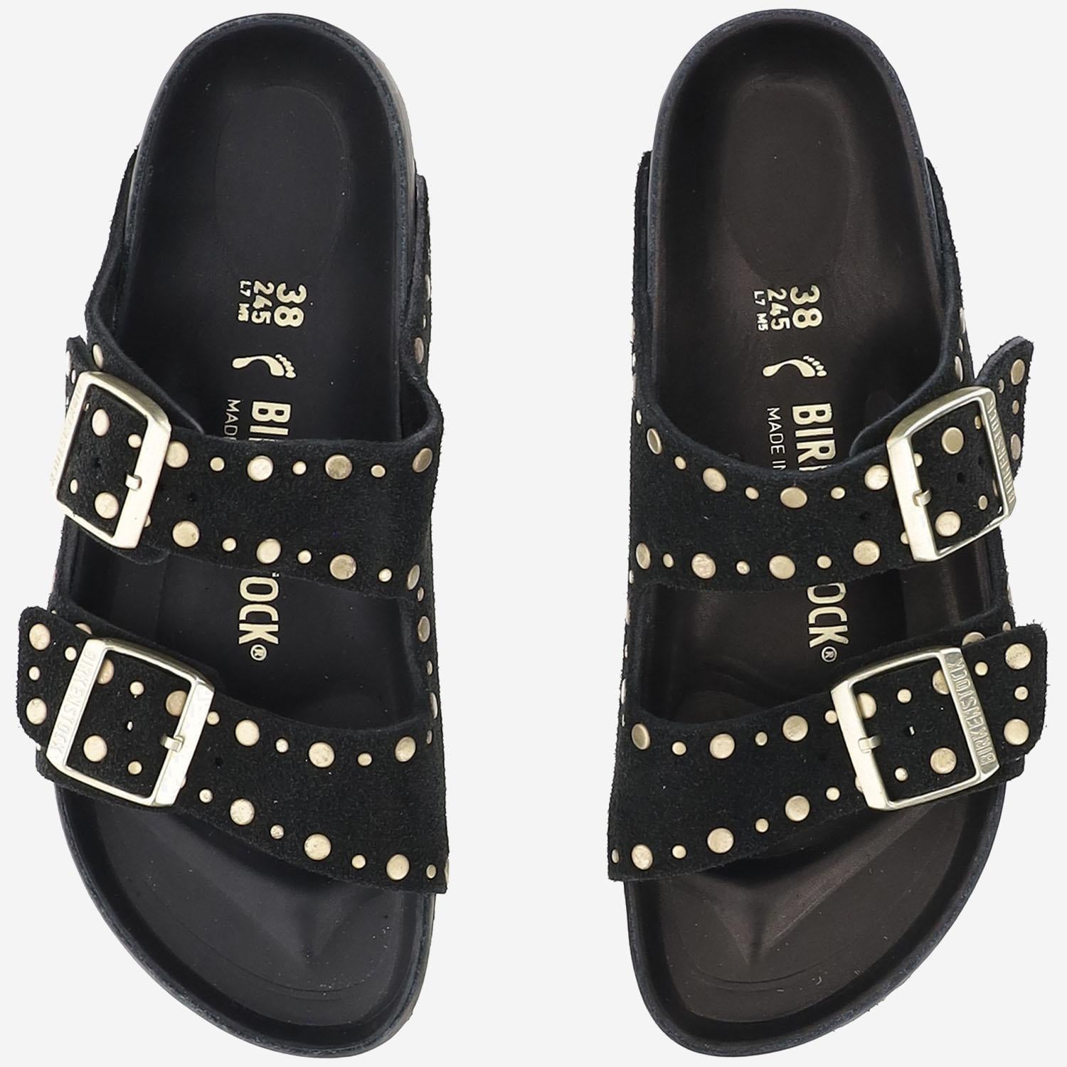 SANDALI ARIZONA Rivet IN SUEDE 1027855 BLACK BIRKENSTOCK 