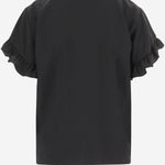 TOP CON VOLANT A MANICHE CORTE IN CRÊPE DE CHINE CH26SHT33005 001 CHLOE 