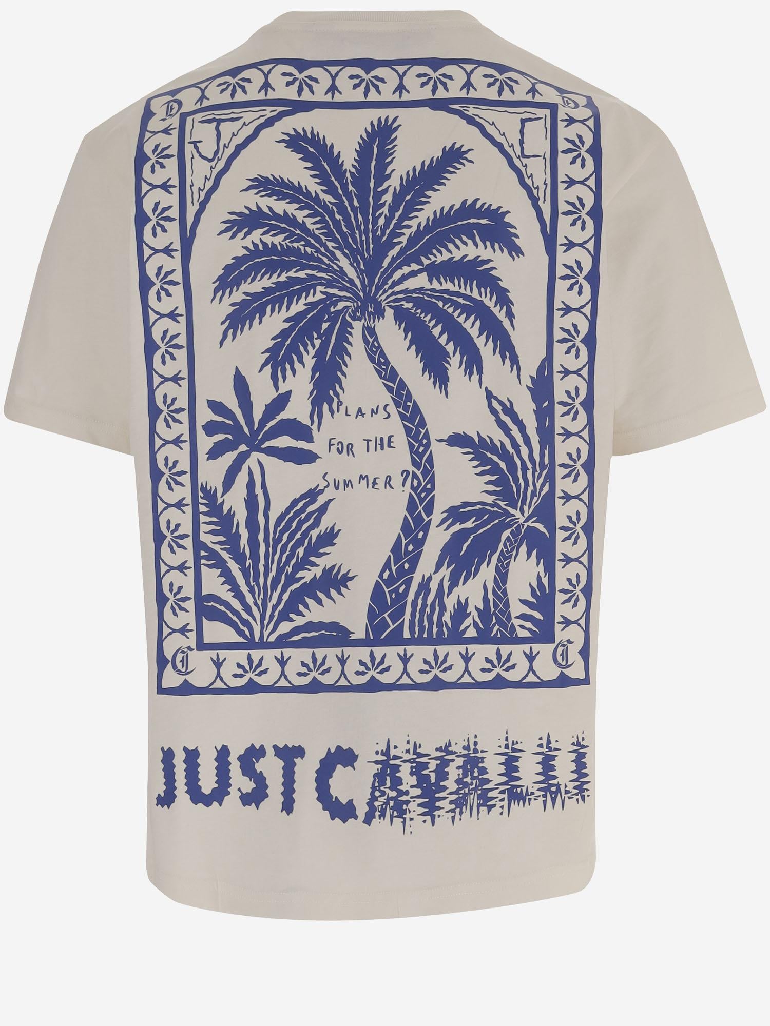 T-SHIRT IN COTONE CON STAMPA grafica 80OAHT23 CJ500004 JUST CAVALLI 