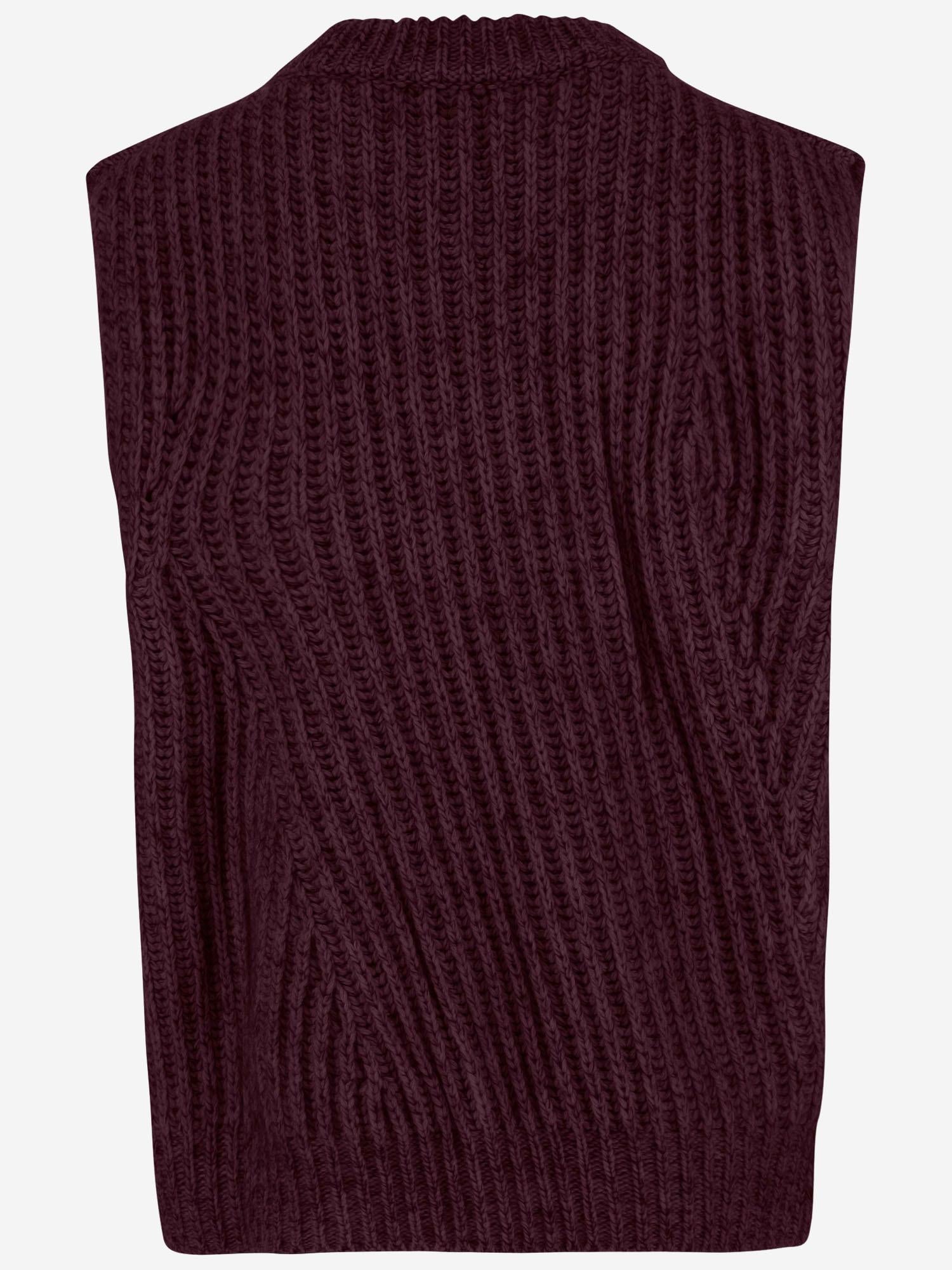 Maglione smanicato in misto lana a coste W25663 0550 SASUPHI 