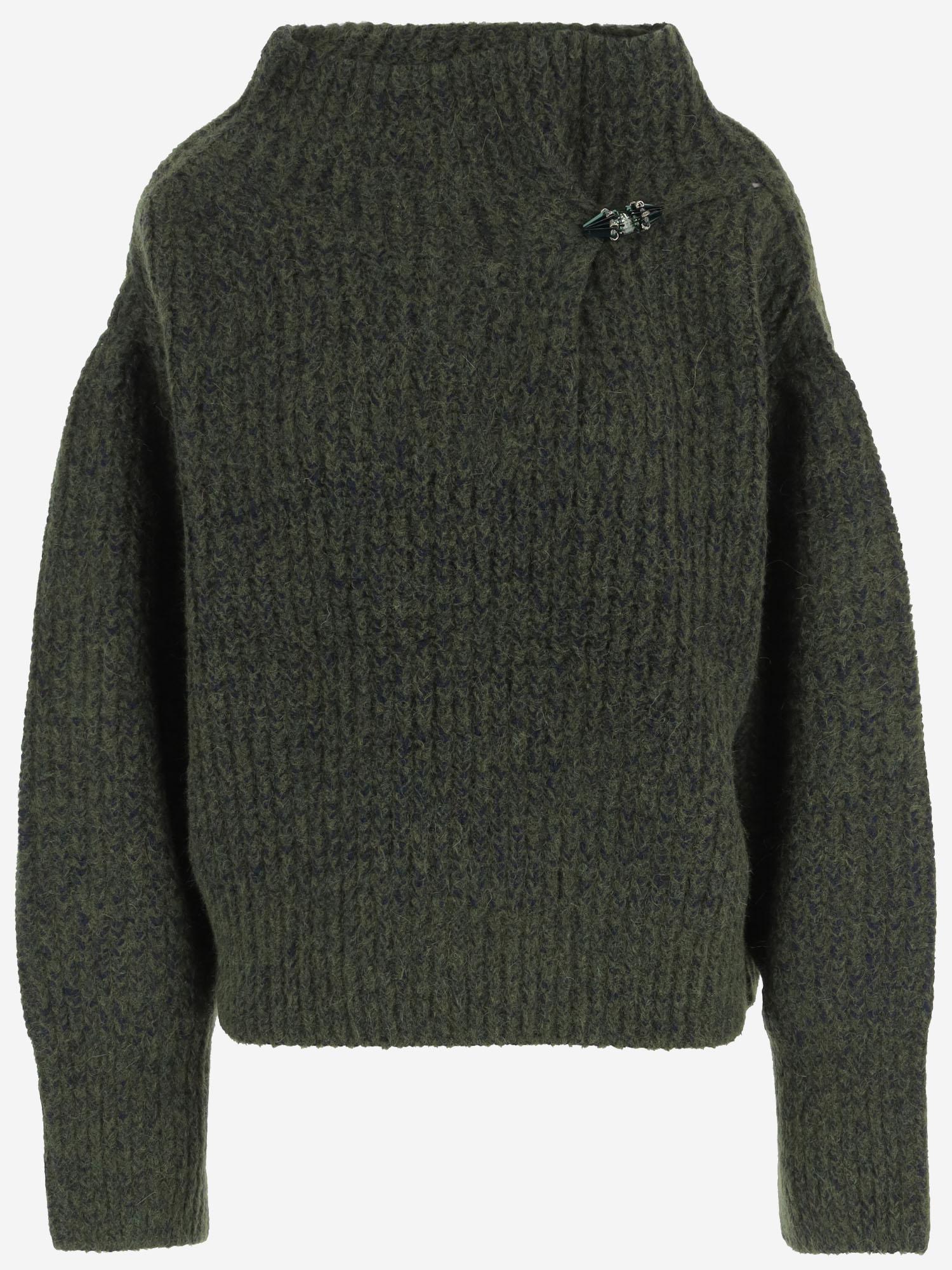 Maglione in misto lana con charm 011229 2725613 DRIES VAN NOTEN 