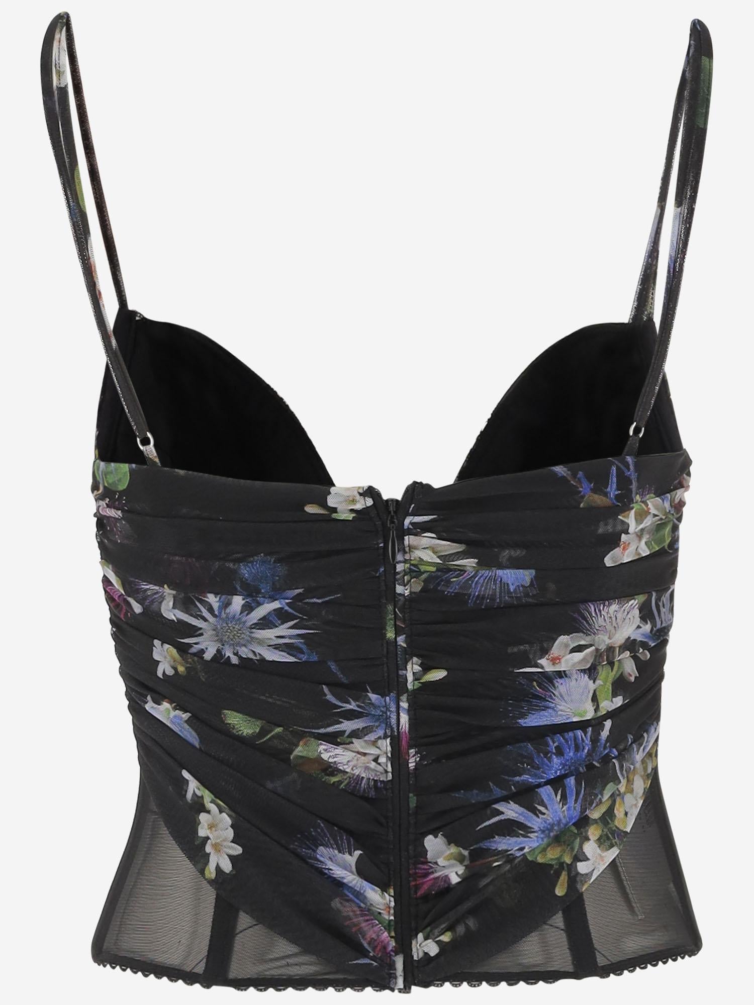 TOP IN NYLON STRETCH CON MOTIVO FLOREALE A544C215A F9905 BLUMARINE 