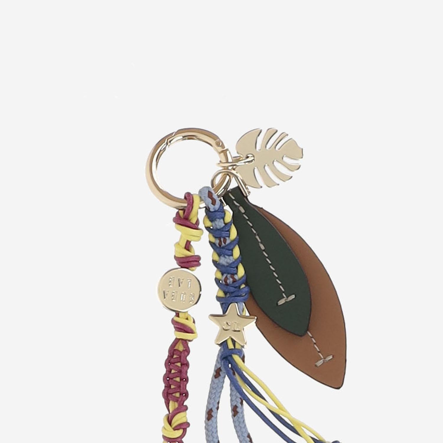 PORTACHIAVI IN PELLE E TESSUTO KEYCHAINMALANGA APPLE GREEN CUBA LAB 