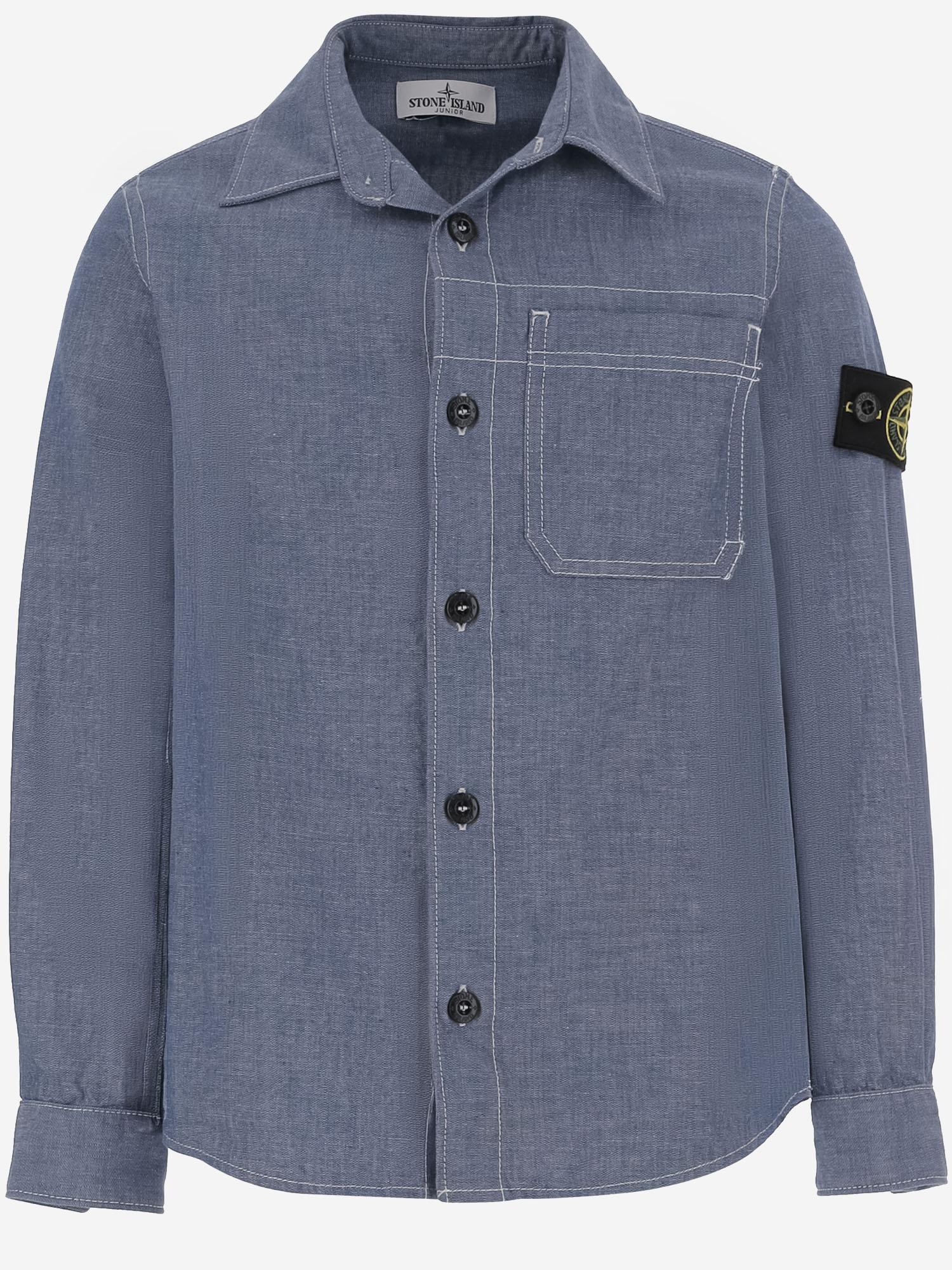 CAMICIA IN DENIM DI COTONE 1100002 S0310V0040 STONE ISLAND KIDS 