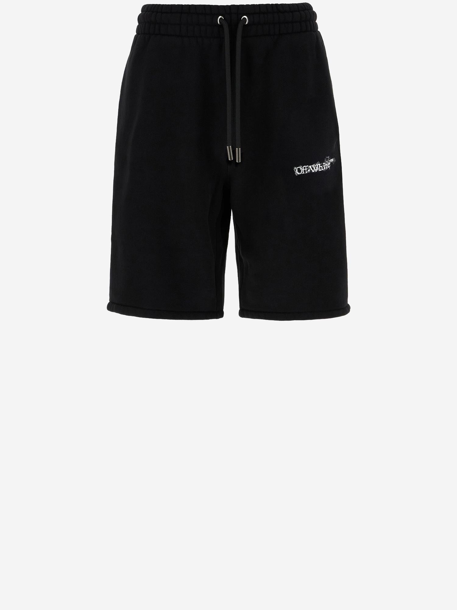 PANTALONI CORTI HERALDIC ARROW IN COTONE 44MCI013S26F001001 0001 OFF-WHITE 