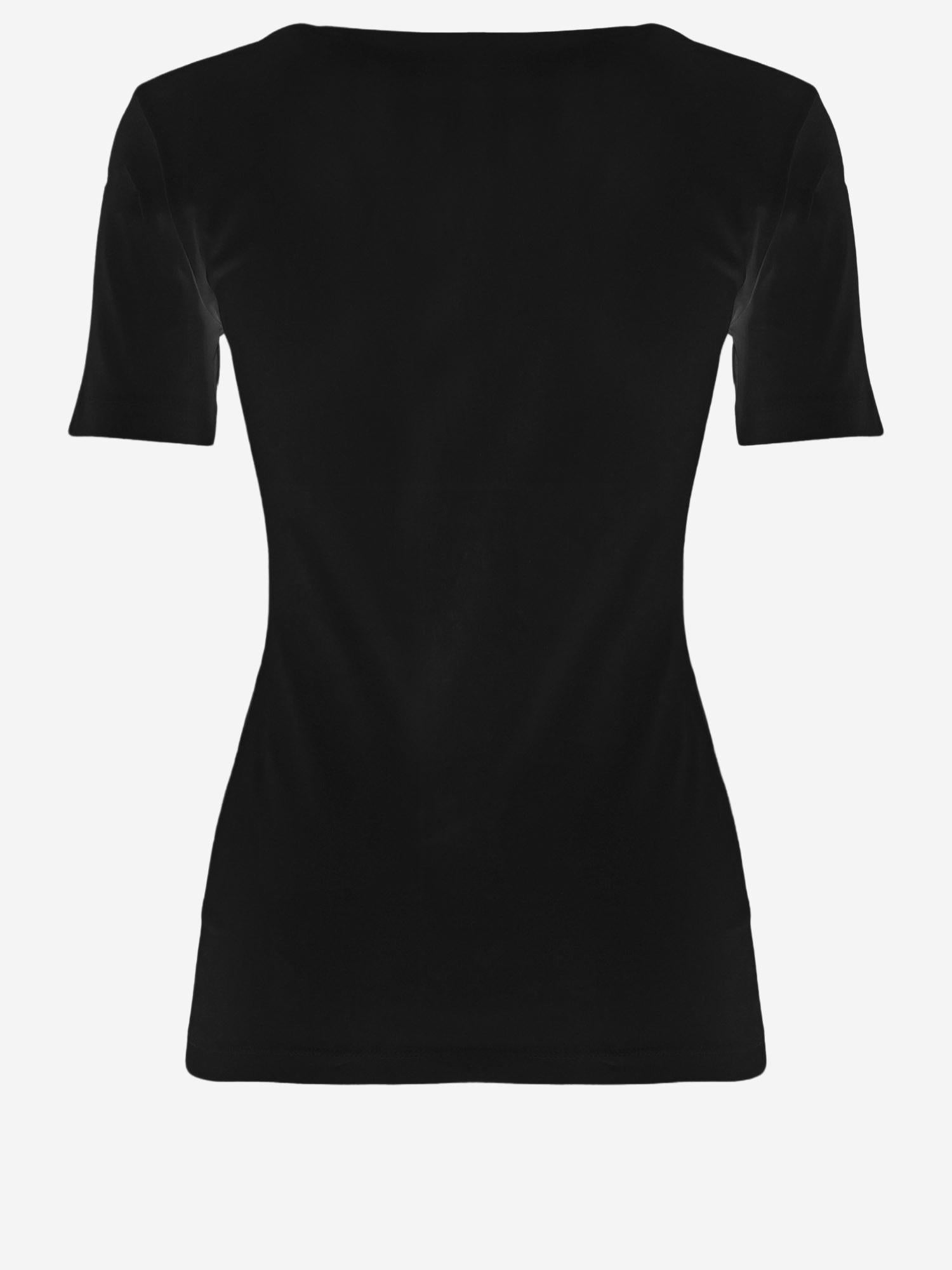 T-SHIRT IN COTONE STRETCH CON LOGO FRONTALE 80PAHT02 CJ502G89 JUST CAVALLI 