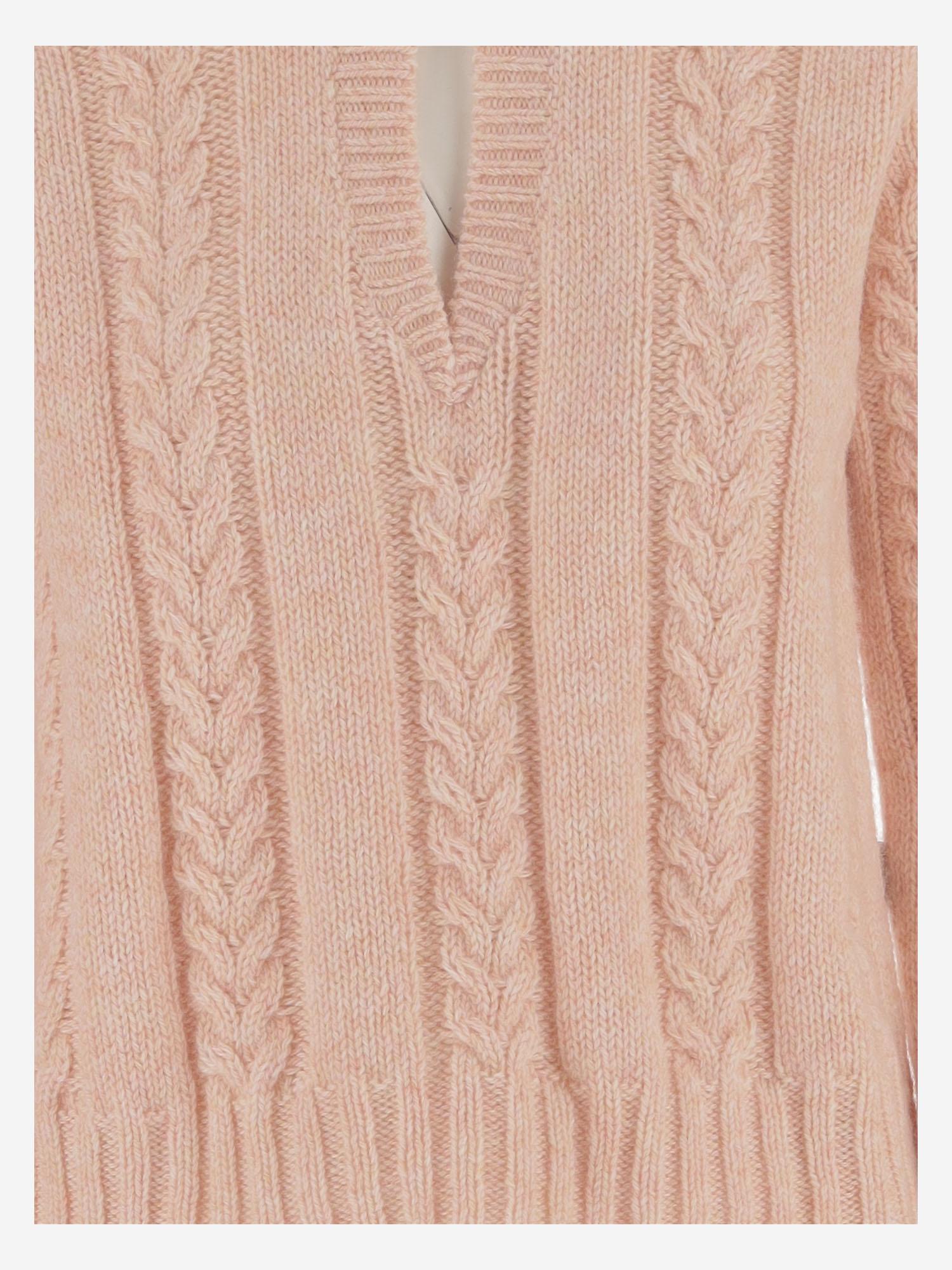 MAGLIONE TRECCIA IN MISTO LANA S540Y14KGU 7140 LOEWE 