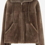 GIACCA REVERSIBILE IN SHEARLING 25069 300MASTICE BLANCHA 