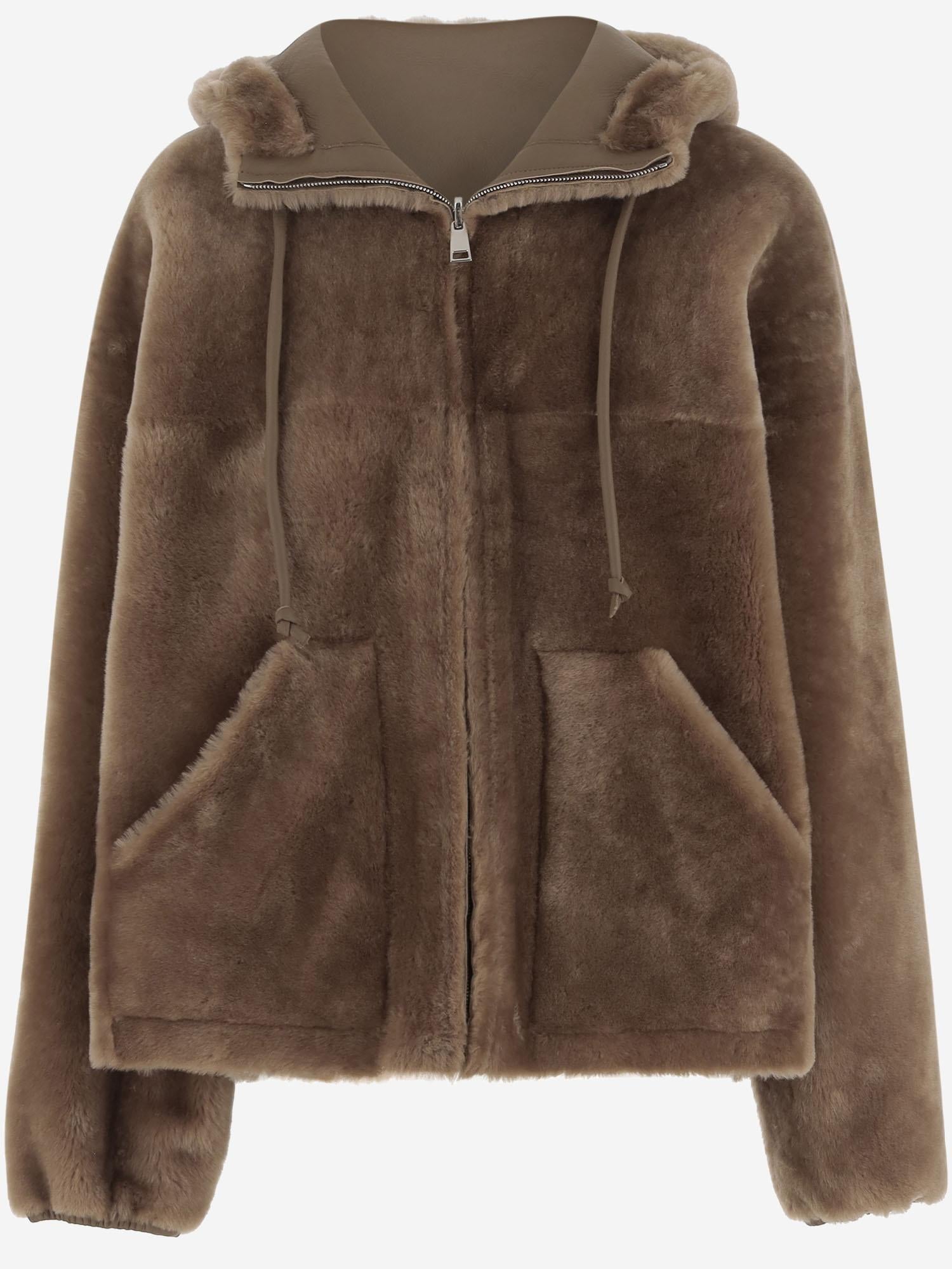 GIACCA REVERSIBILE IN SHEARLING 25069 300MASTICE BLANCHA 