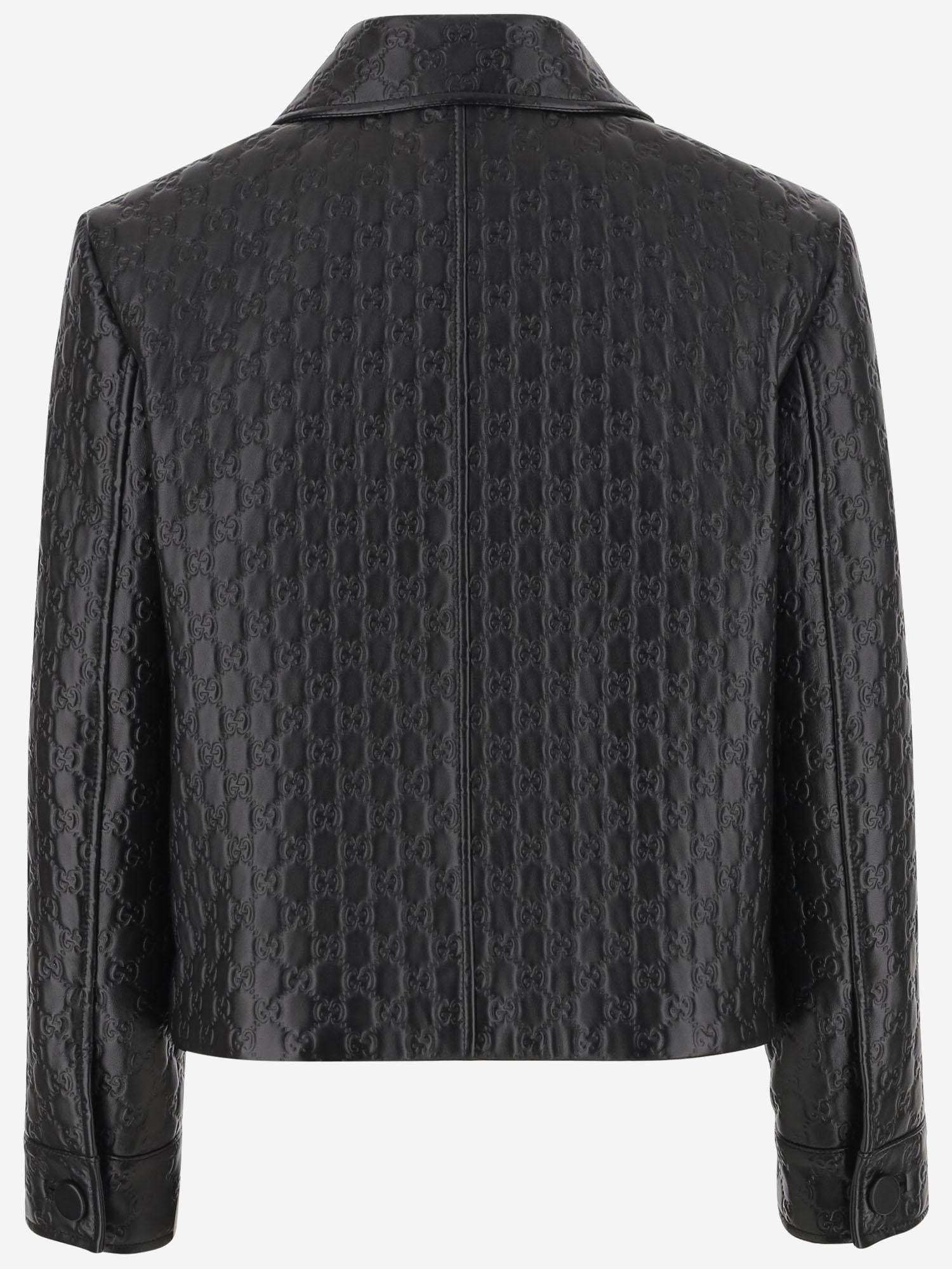GIACCA IN PELLE CON MOTIVO GG 834308 XNA4F1000 GUCCI 