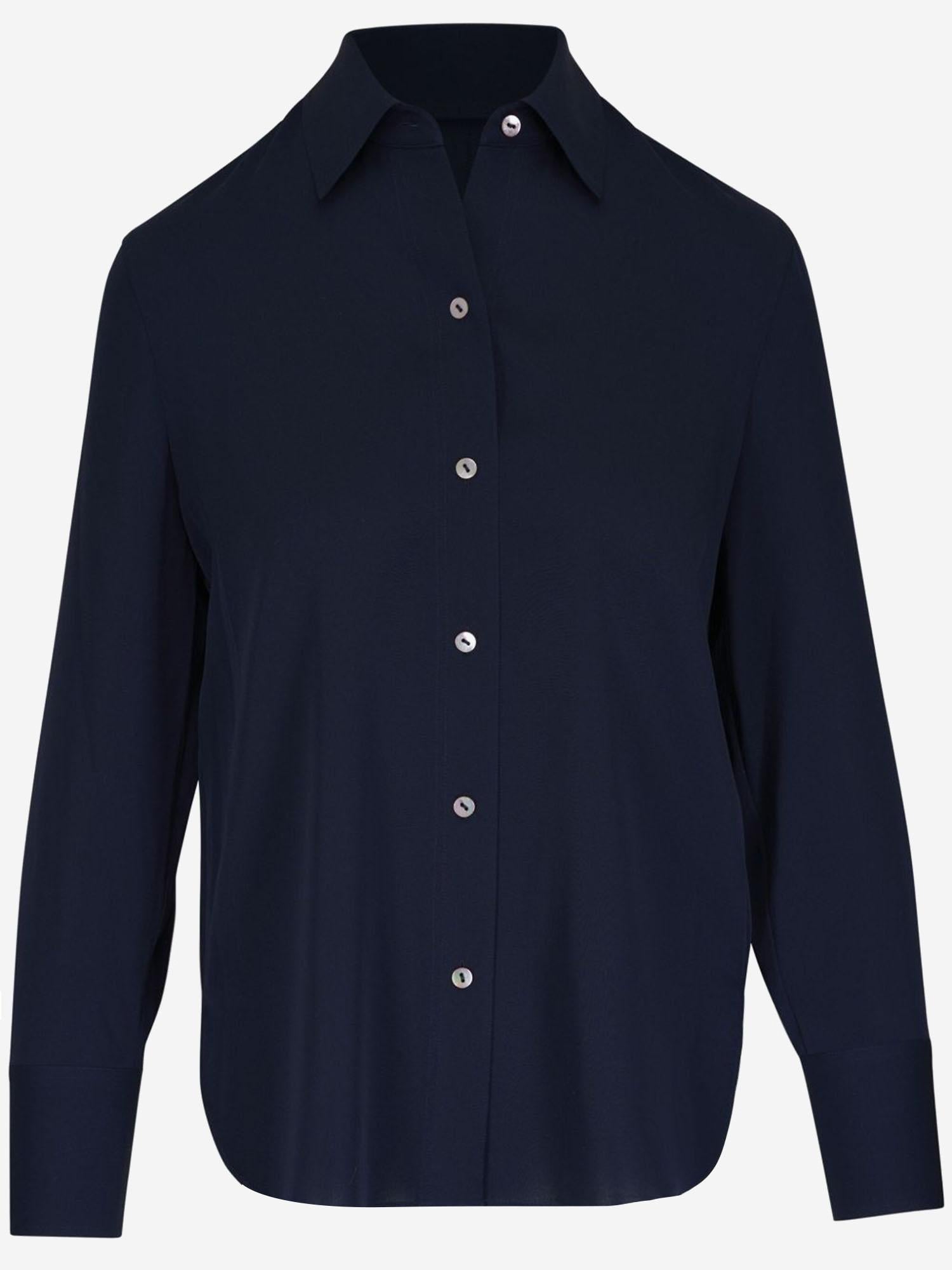 CAMICIA IN SETA STRETCH V101013150 403CBL VINCE 