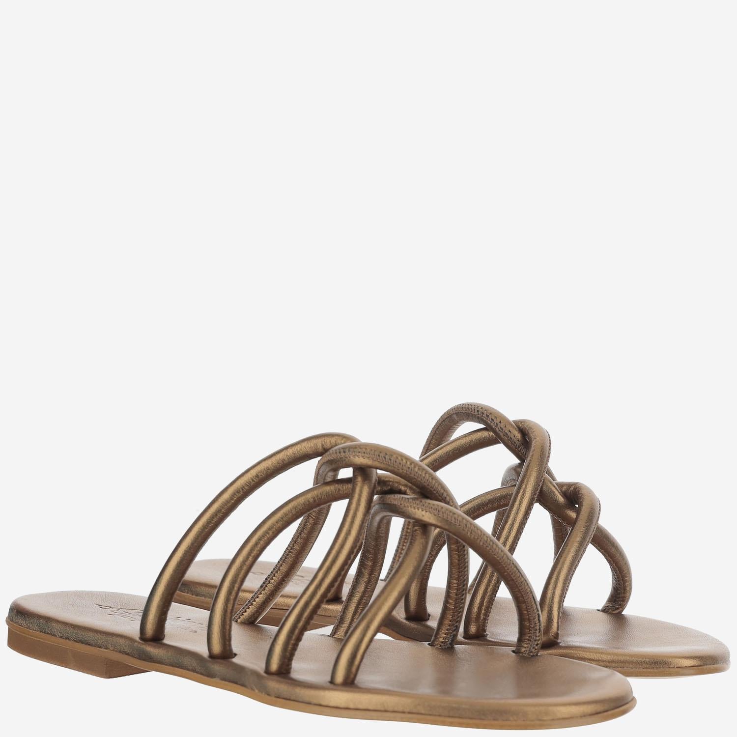 SANDALI IN PELLE TASO TUB BRONZO KIMA 