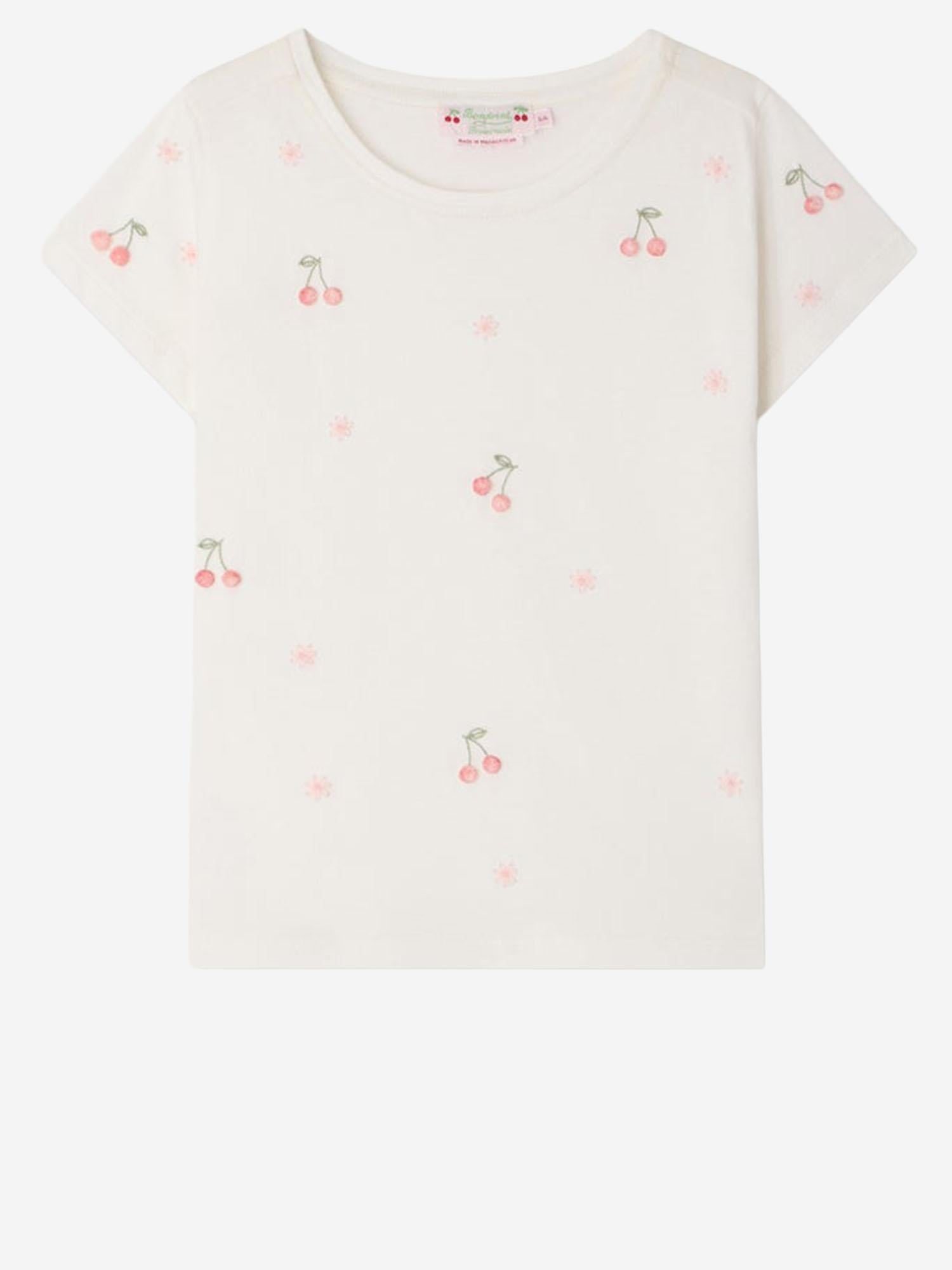 T-SHIRT IN COTONE CON MOTIVO A CILIEGIE S06GTSK00009 102 BONPOINT KIDS 