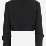 GIACCA CORTA CON CINTURA IN LANA JA0600218 999B PATOU 