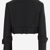 GIACCA CORTA CON CINTURA IN LANA JA0600218 999B PATOU 
