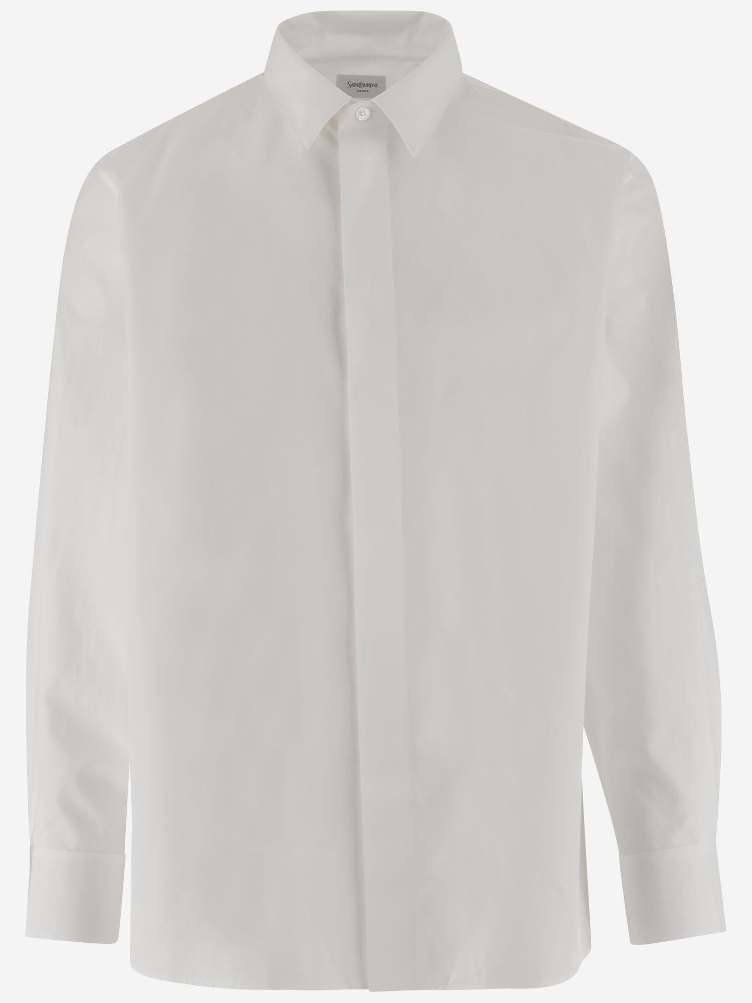 CAMICIA CASSANDRE IN POPELINE DI COTONE 826821 Y217W9000 SAINT LAURENT 