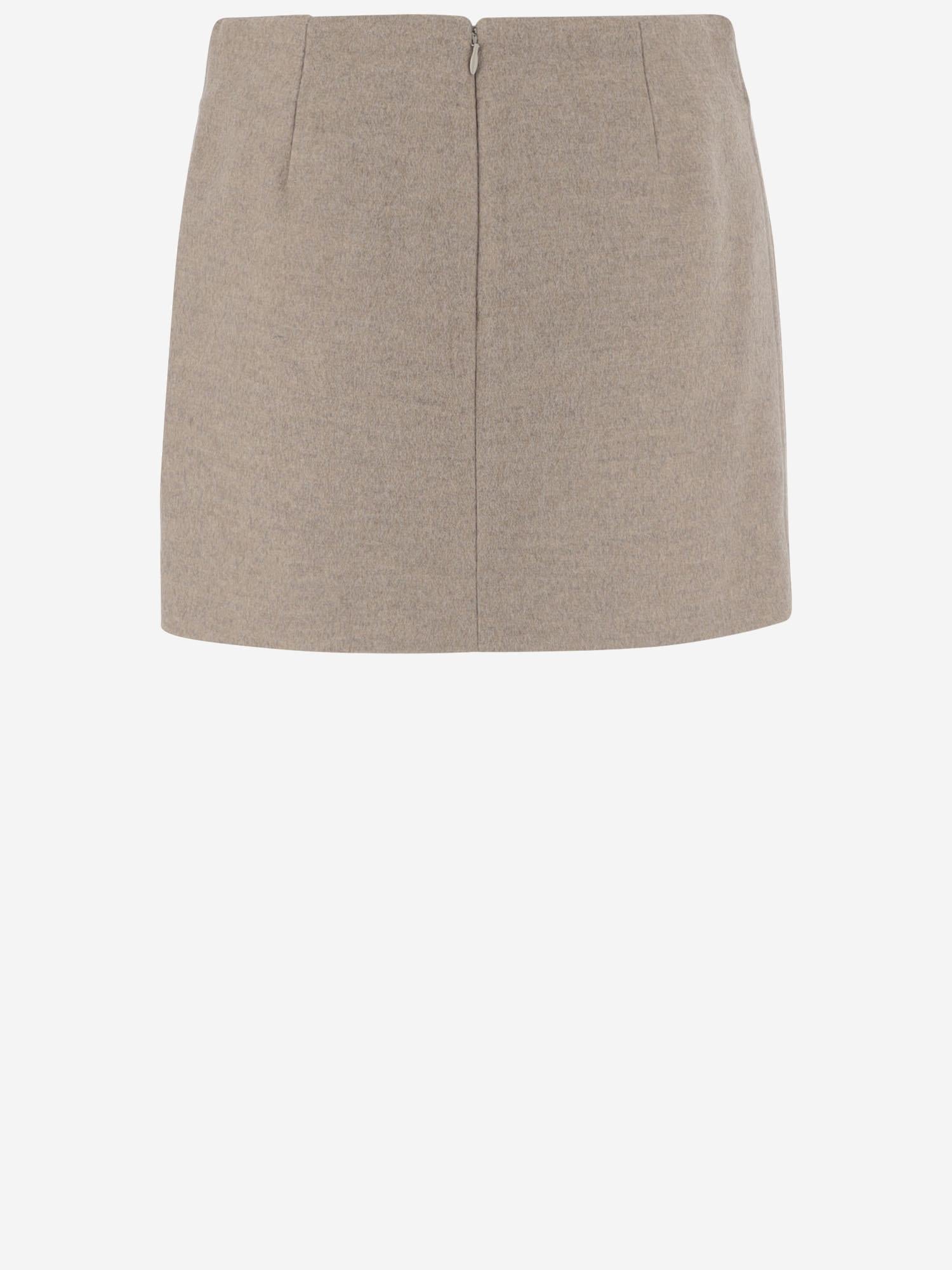 MINIGONNA IN LANA E CASHMERE 841139 V3OO02783 BOTTEGA VENETA 