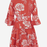 ABITO IN COTONE CON MOTIVO FLOREALE KIMONO 04RED PEPS CANNES 