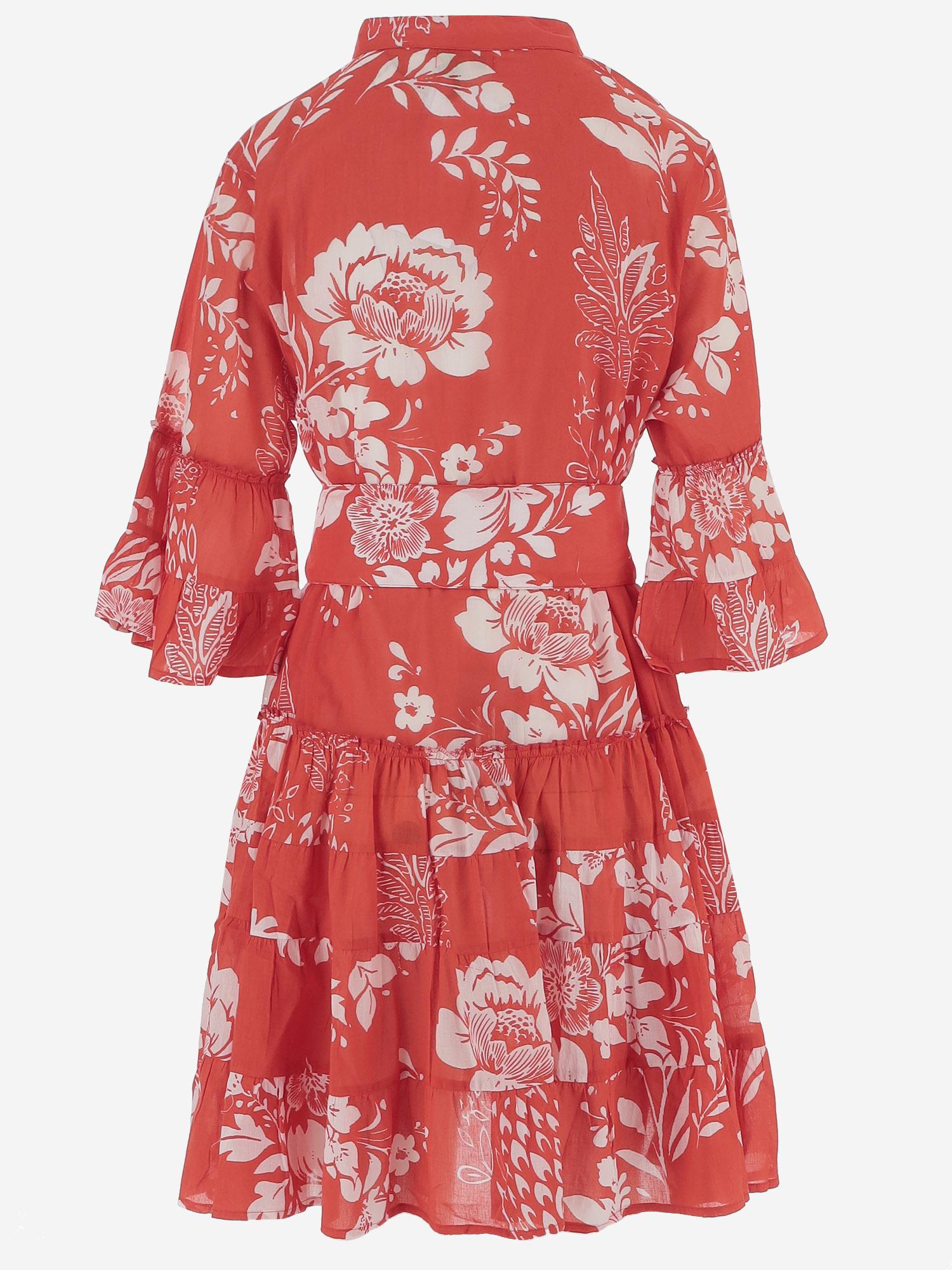 ABITO IN COTONE CON MOTIVO FLOREALE KIMONO 04RED PEPS CANNES 