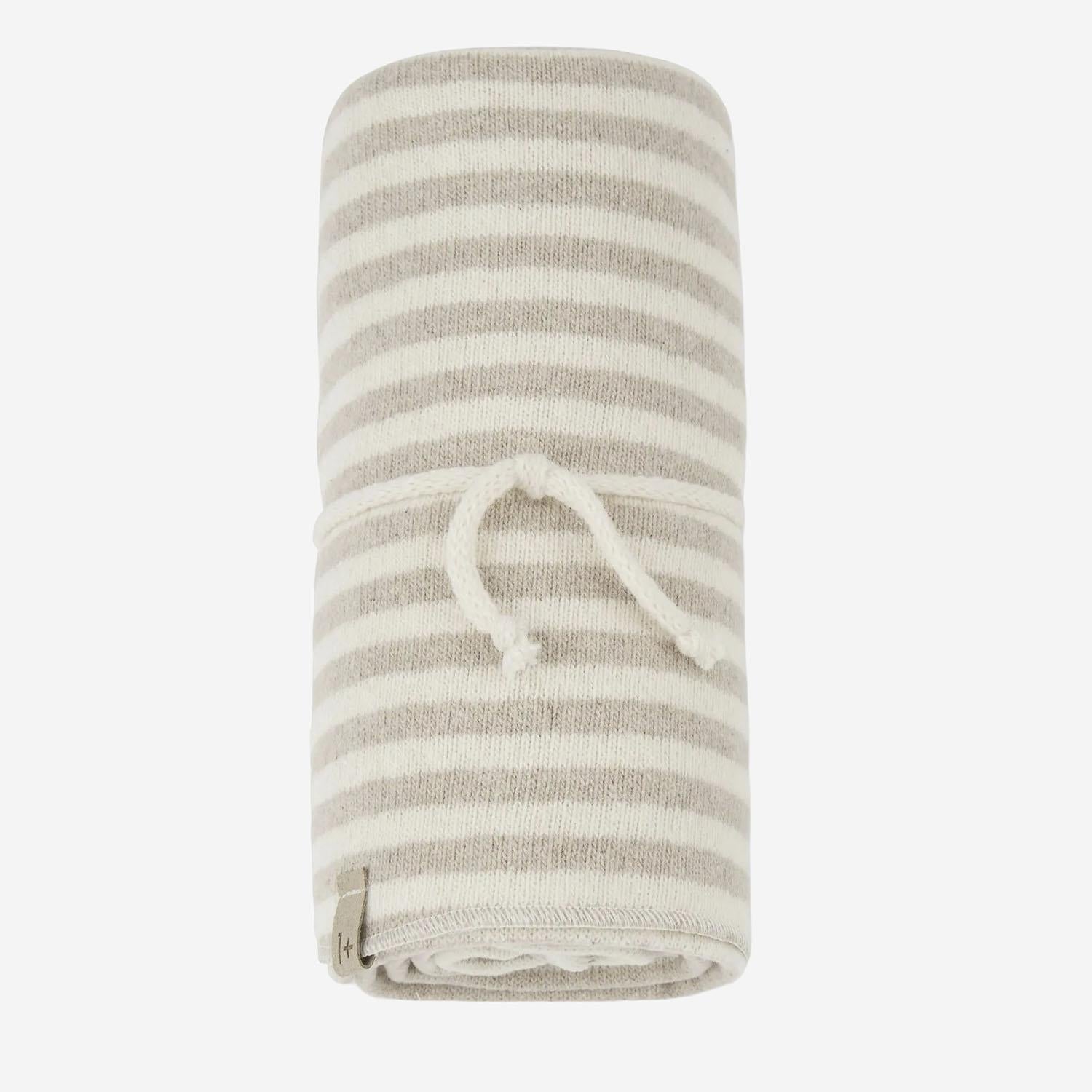 COPERTA JEANINE A RIGHE IN COTONE MISTO 25W042 NUDE 1+ IN THE FAMILY KIDS 