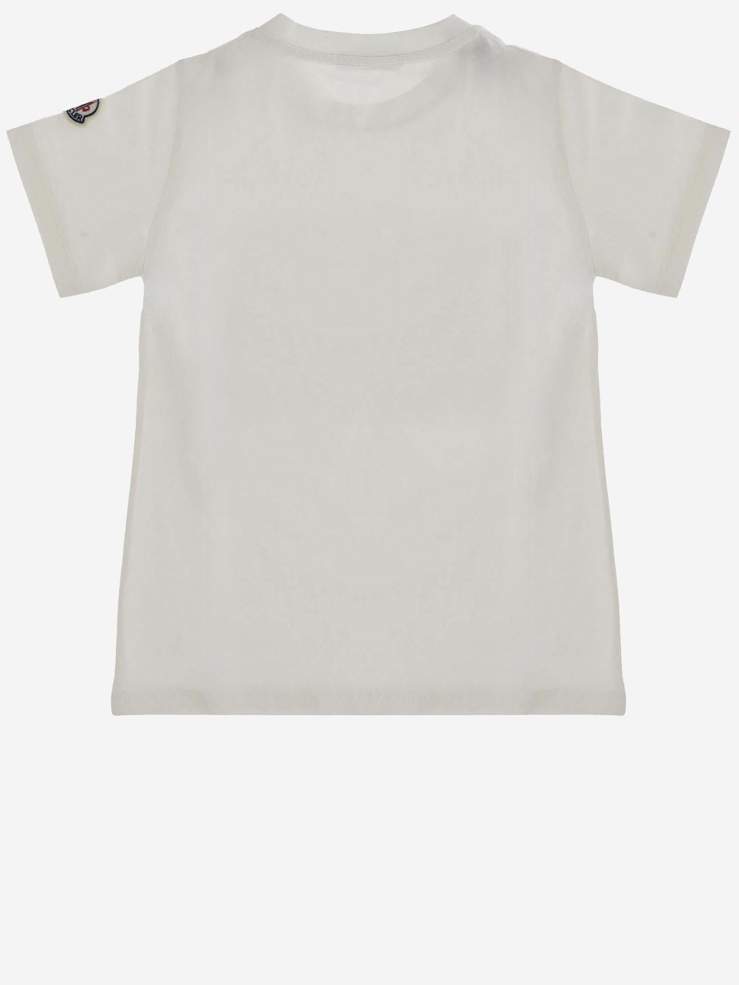 T-SHIRT IN MISTO COTONE CON LOGO 8C000118790N 034 MONCLER ENFANTS 