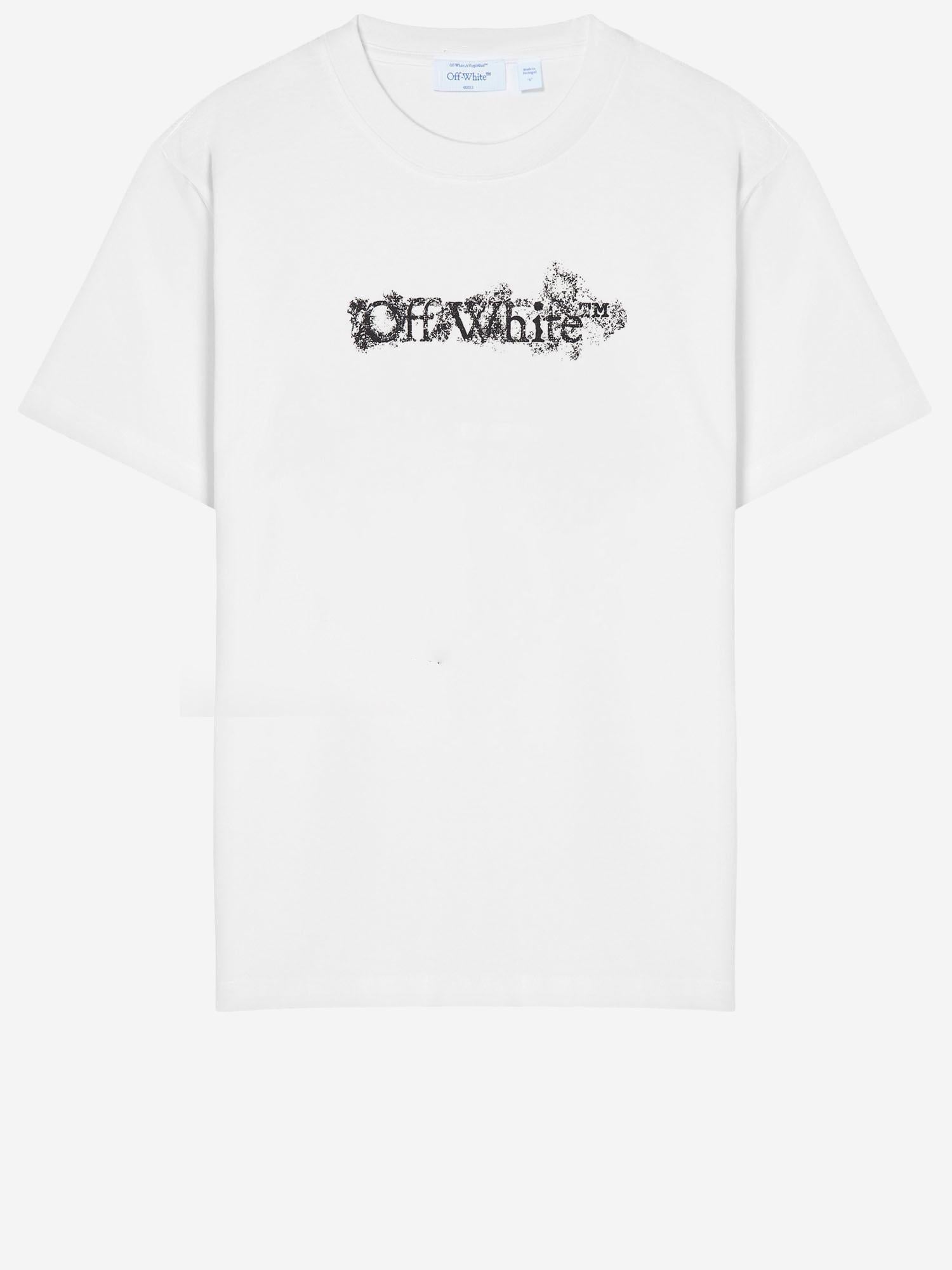 T-SHIRT IN COTONE CON LOGO 44MAA027S26J007100 1000 OFF-WHITE 