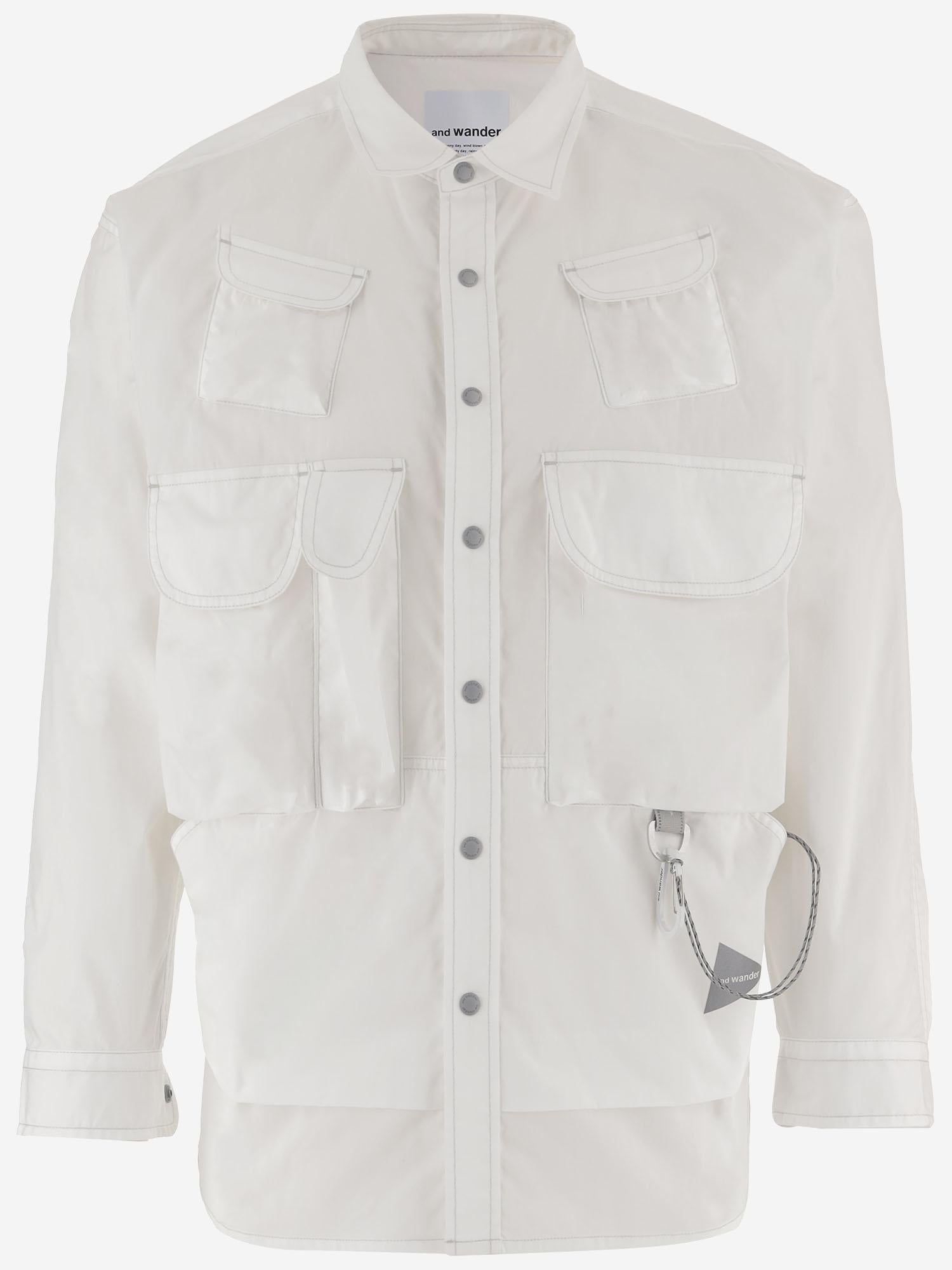 CAMICIA IN MISTO COTONE CON TASCHE MULTIPLE 5746183053 031 AND WANDER 
