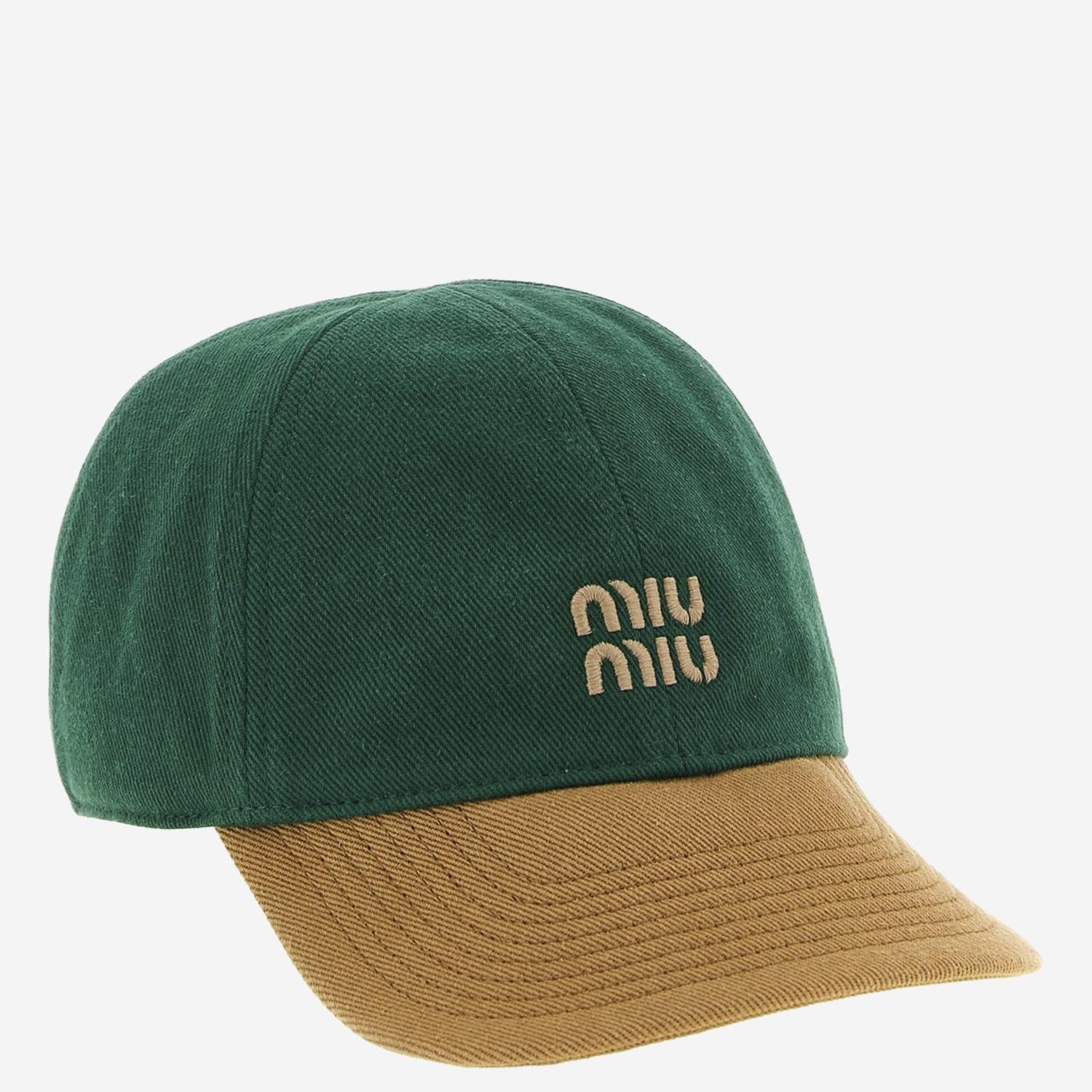 Cappello da baseball in drill di cotone 5HC369 2CWCF04Z5 MIU MIU 