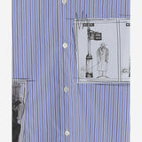 CAMICIA IN COTONE CON MOTIVO A RIGHE E STAMPA GRAFICA HPB009W25 1 HOMME 