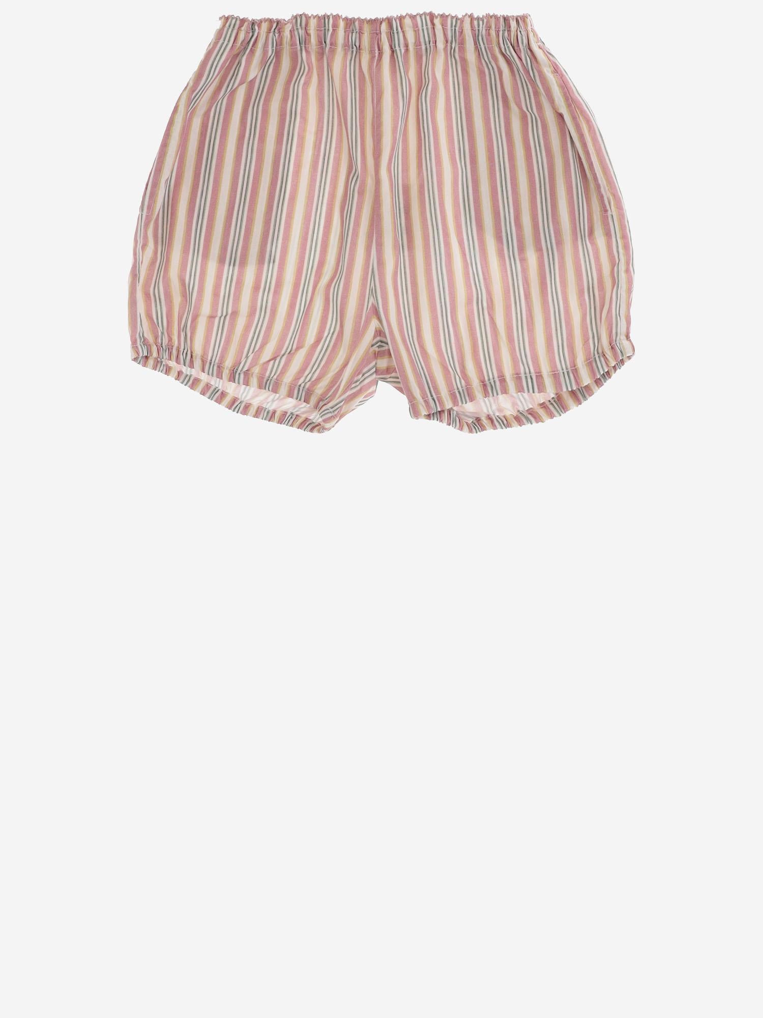 PANTALONI CORTI IN COTONE STRETCH A RIGHE 35618145 073 BABE & TESS KIDS 