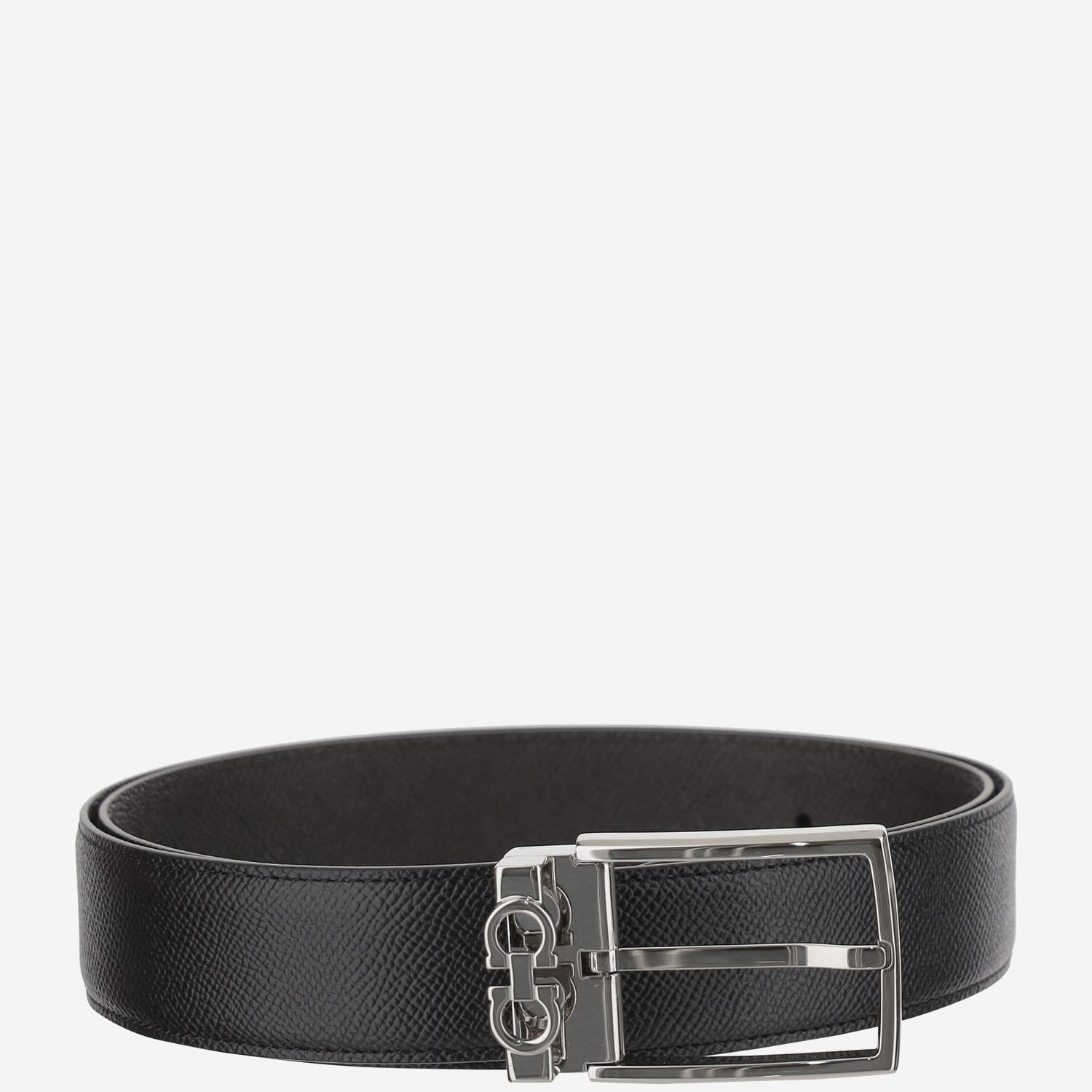 CINTURA REVERSIBILE E REGOLABILE GANCINI IN PELLE 67A037 002NEROT.MORO SALVATORE FERRAGAMO 