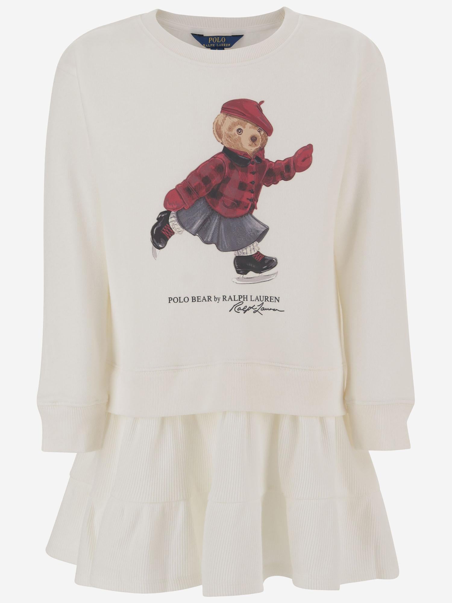 ABITO IN MISTO COTONE CON STAMPA POLO BEAR 313A99233 001 POLO RALPH LAUREN KIDS 