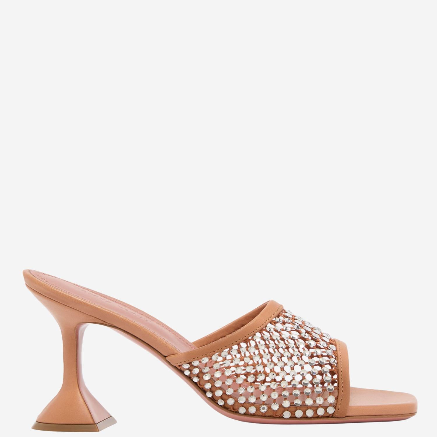 SANDALI LUPITA CRYSTAL LUPITACRYSTALNETSLIPPER 70LATTEWHITE AMINA MUADDI 