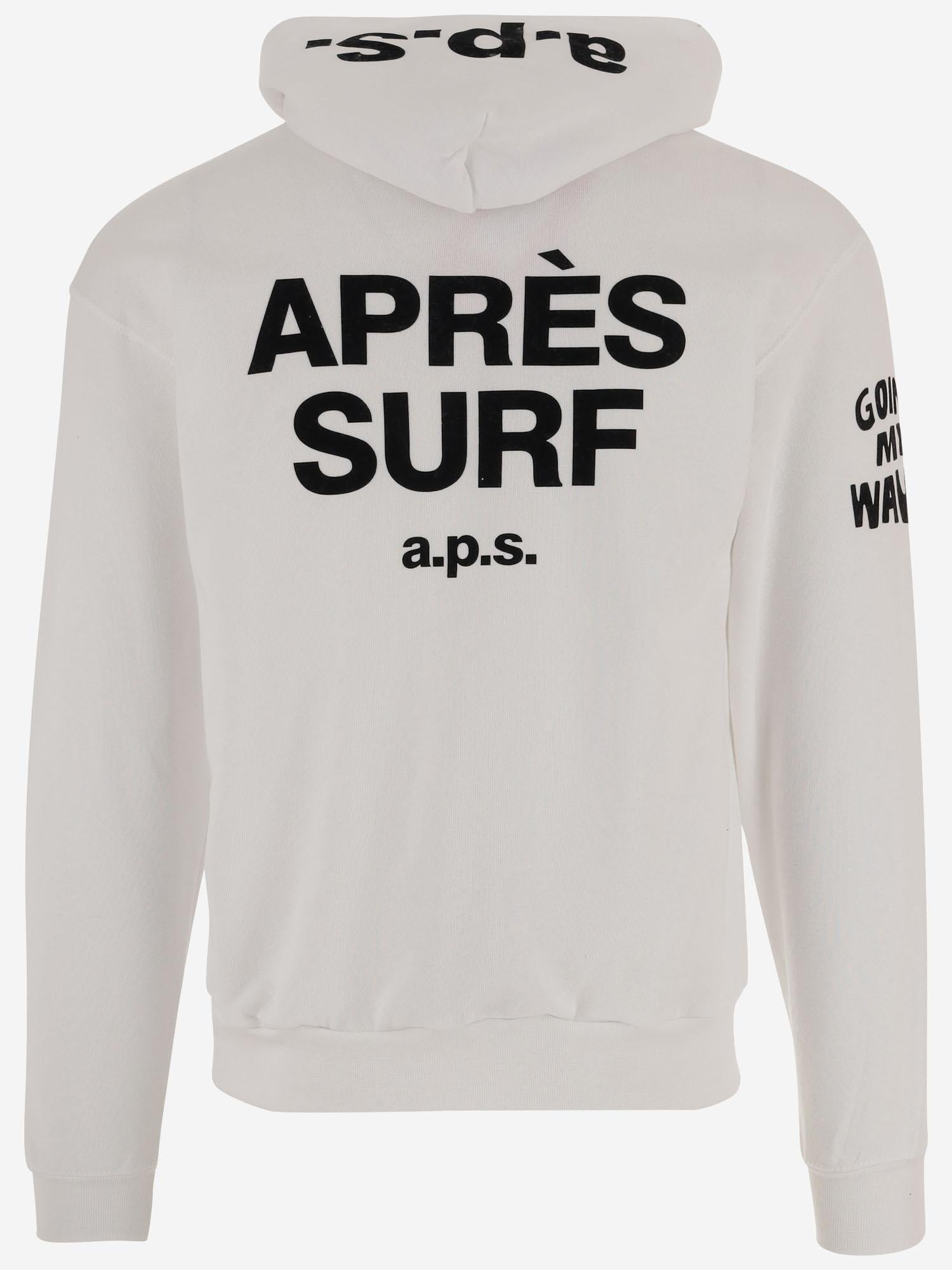FELPA IN MISTO COTONE CON STAMPA GRAFICA 75K2HOODIE WHITE APRES SURF 