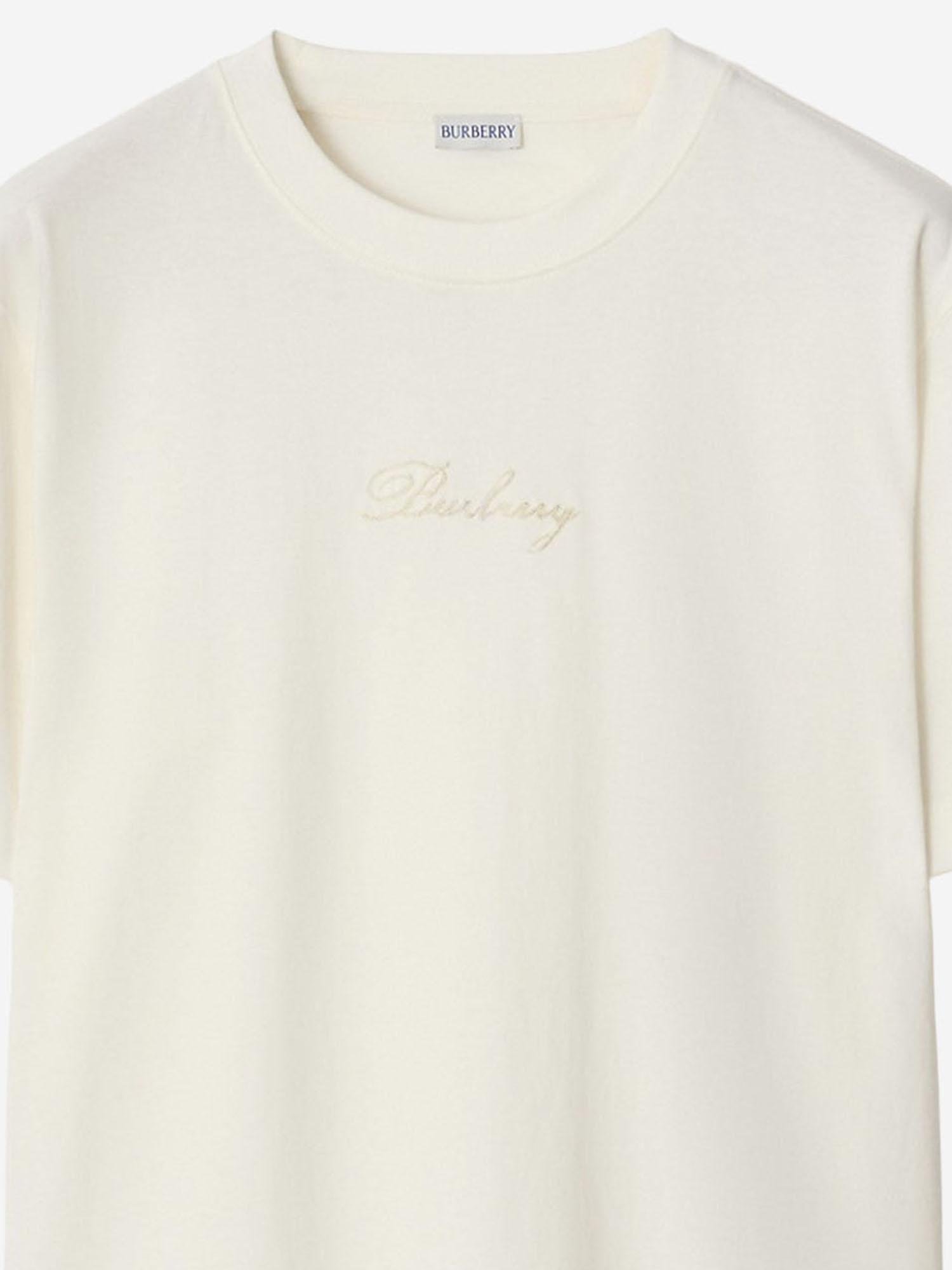 T-SHIRT IN COTONE CON LOGO 8119080 CHALK BURBERRY 