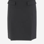 GONNA IN VISCOSA E LANA CON DOPPIO SPACCO 13H670 006NERONERO SALVATORE FERRAGAMO 