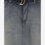 GONNA IN LYOCELL E COTONE CON CINTURA 106595 A37KPJC PINKO 