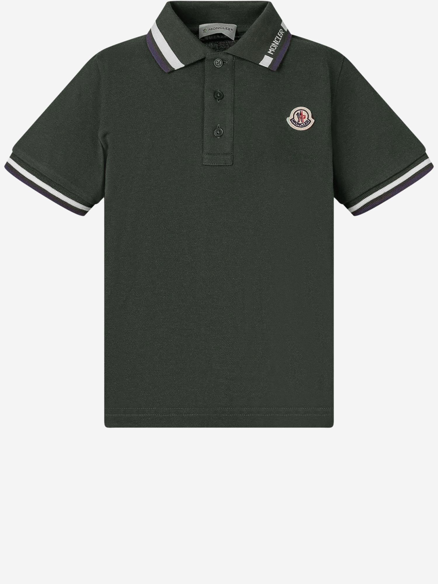 polo in cotone VERDE 8A000128496W 830 MONCLER ENFANTS 