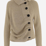 MAGLIA IN SETA E COTONE CON ABOTTONATURA ASIMMETRICA 9813458 963 KHAITE 