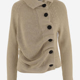 MAGLIA IN SETA E COTONE CON ABOTTONATURA ASIMMETRICA 9813458 963 KHAITE 