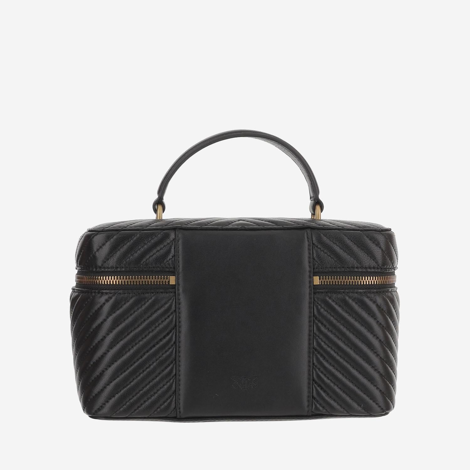 BORSA VANITY IN PELLE CON MOTIVO TRAPUNTATO 106348 A0GKZ99Q PINKO 