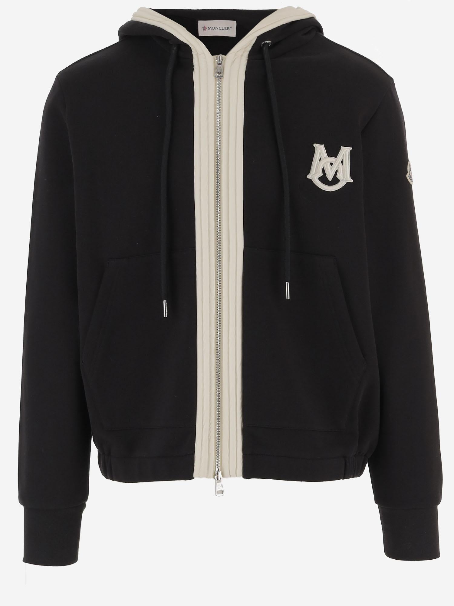 MAGLIA IN COTONE CON ZIP E CAPPUCCIO 8G00019 899V4999 MONCLER 